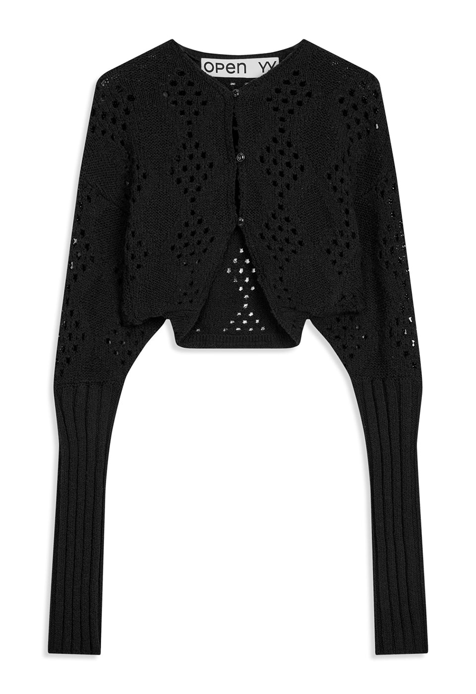ARGYLE POINTELLE KNIT BOLERO