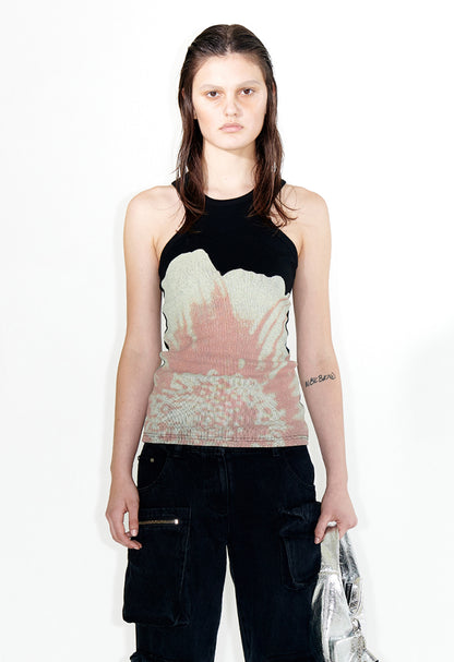 FLOWER RACER TANK BLACK
