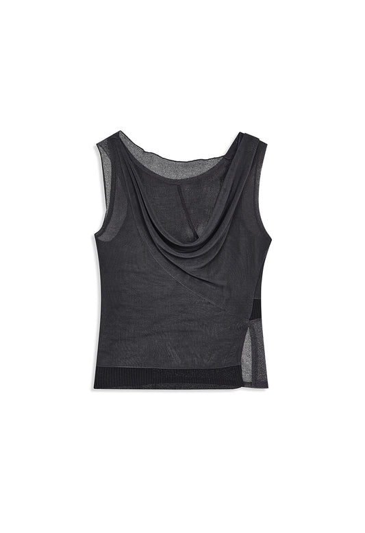 PANEL COWL BACK TOP - CHARCOAL