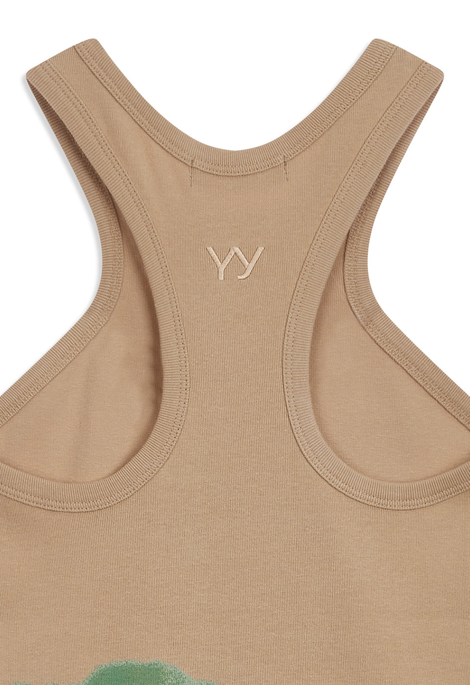 FLOWER RACER TANK BEIGE