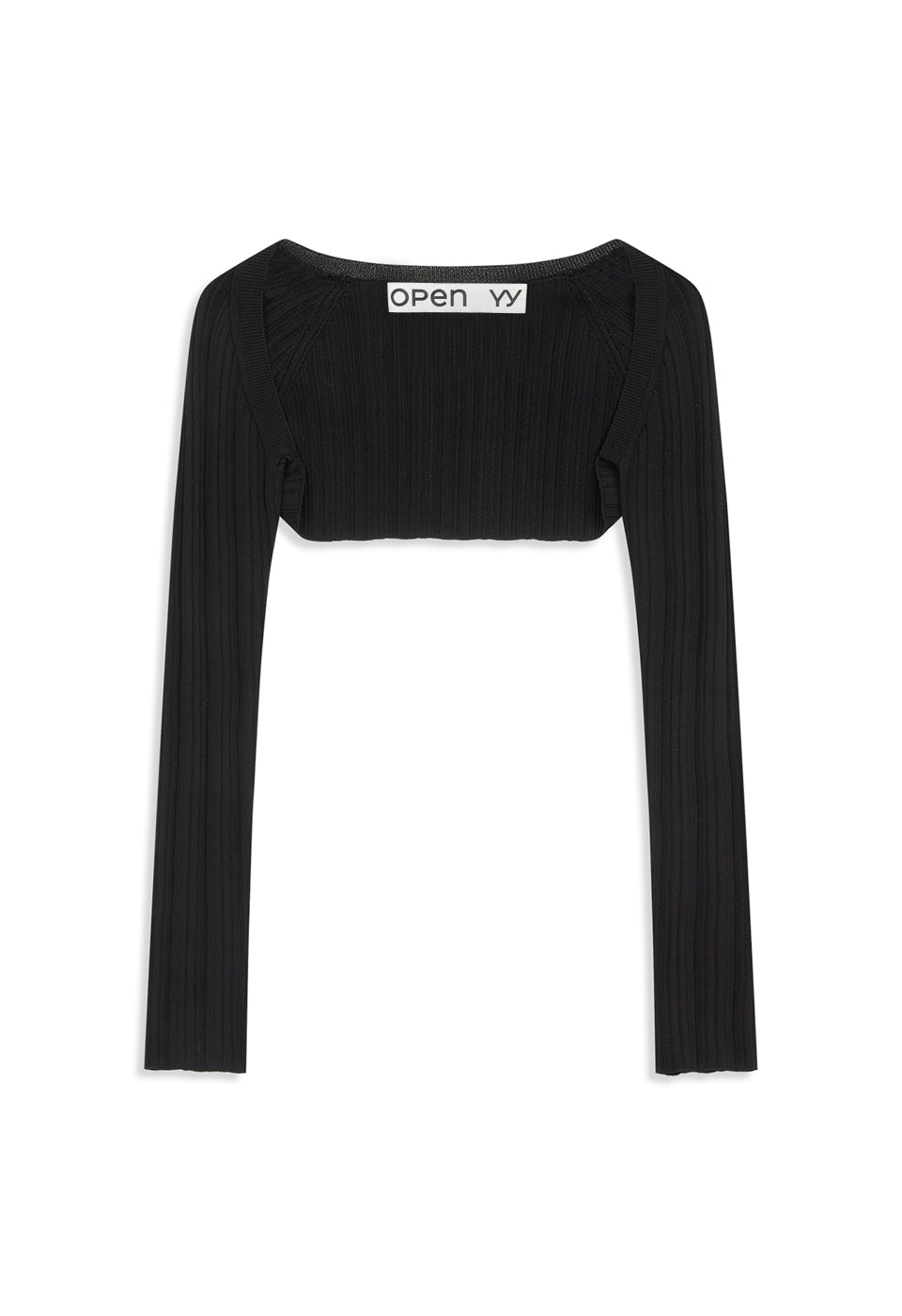 PLEATED BOLERO CARDIGAN BLACK