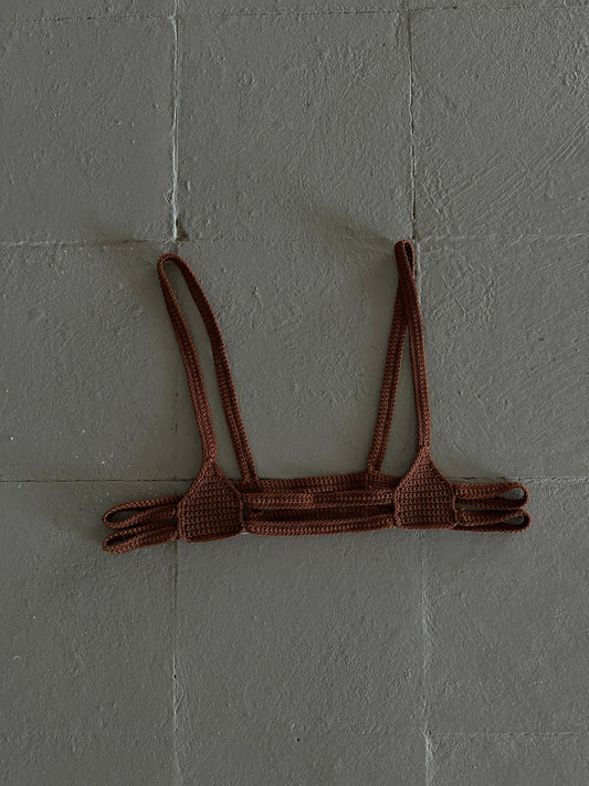 HANDMADE CROCHET BRA (BROWN)