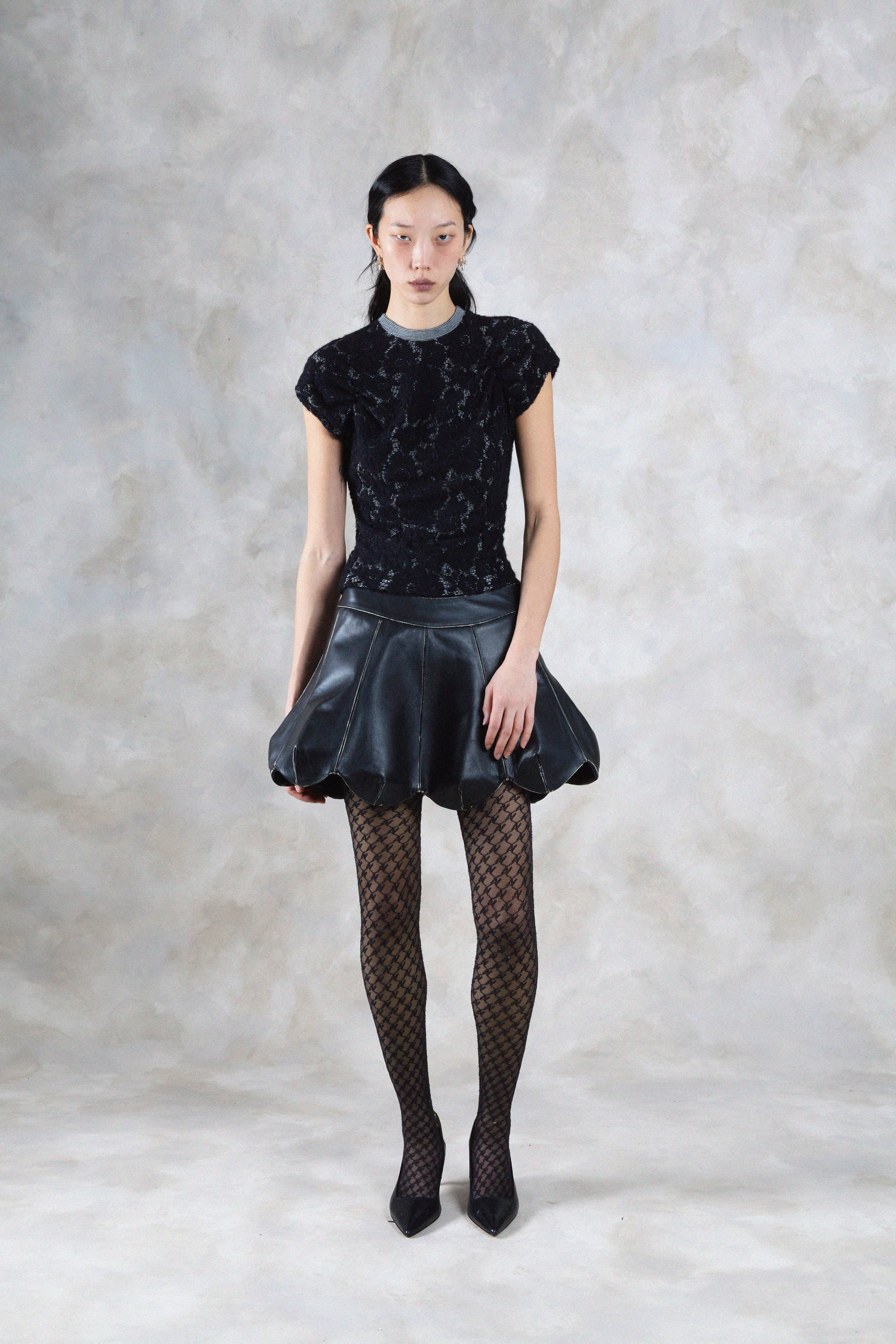 KORNELIA LARVA LEATHER SKIRT