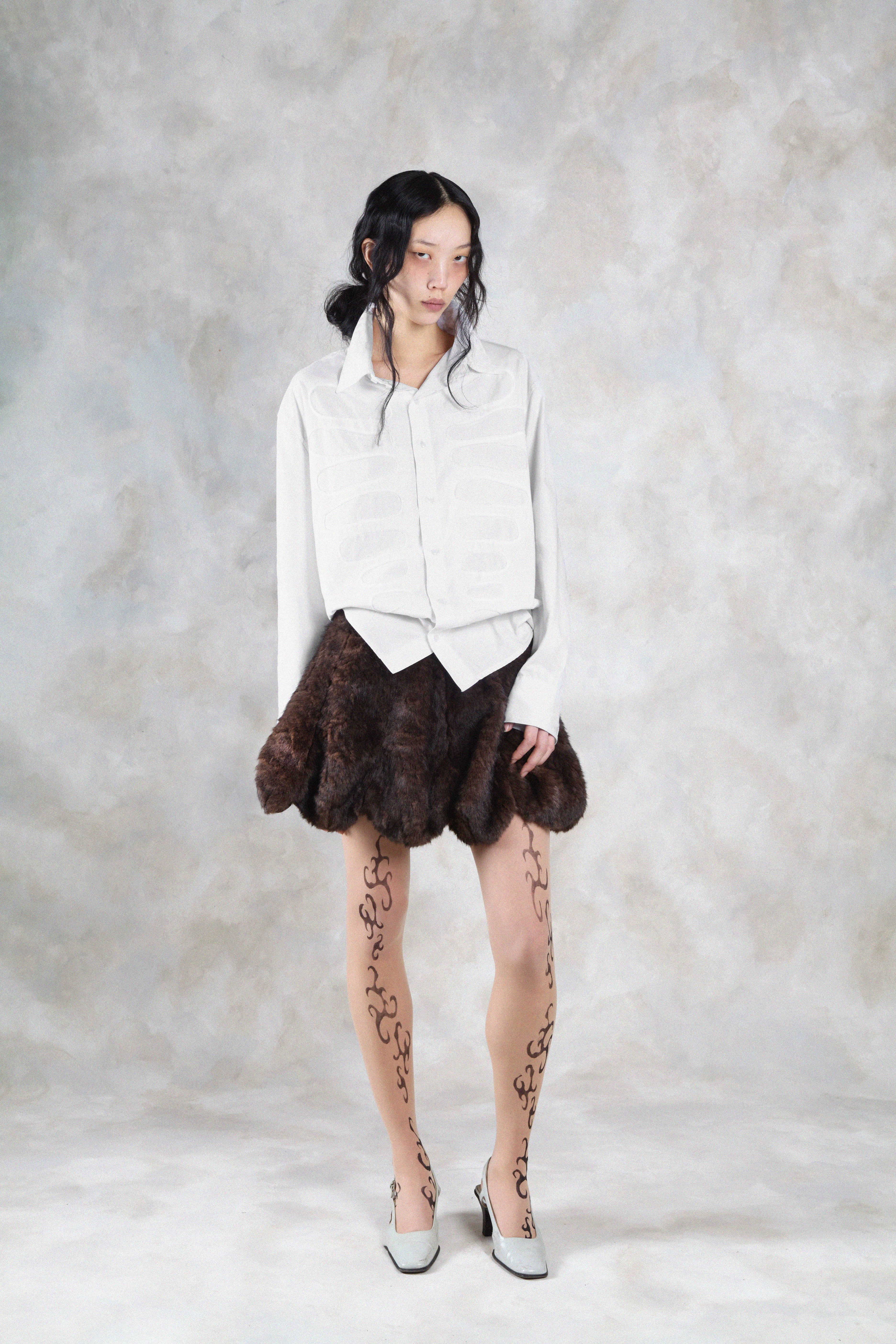 KORNELIA LARVA FUR SKIRT