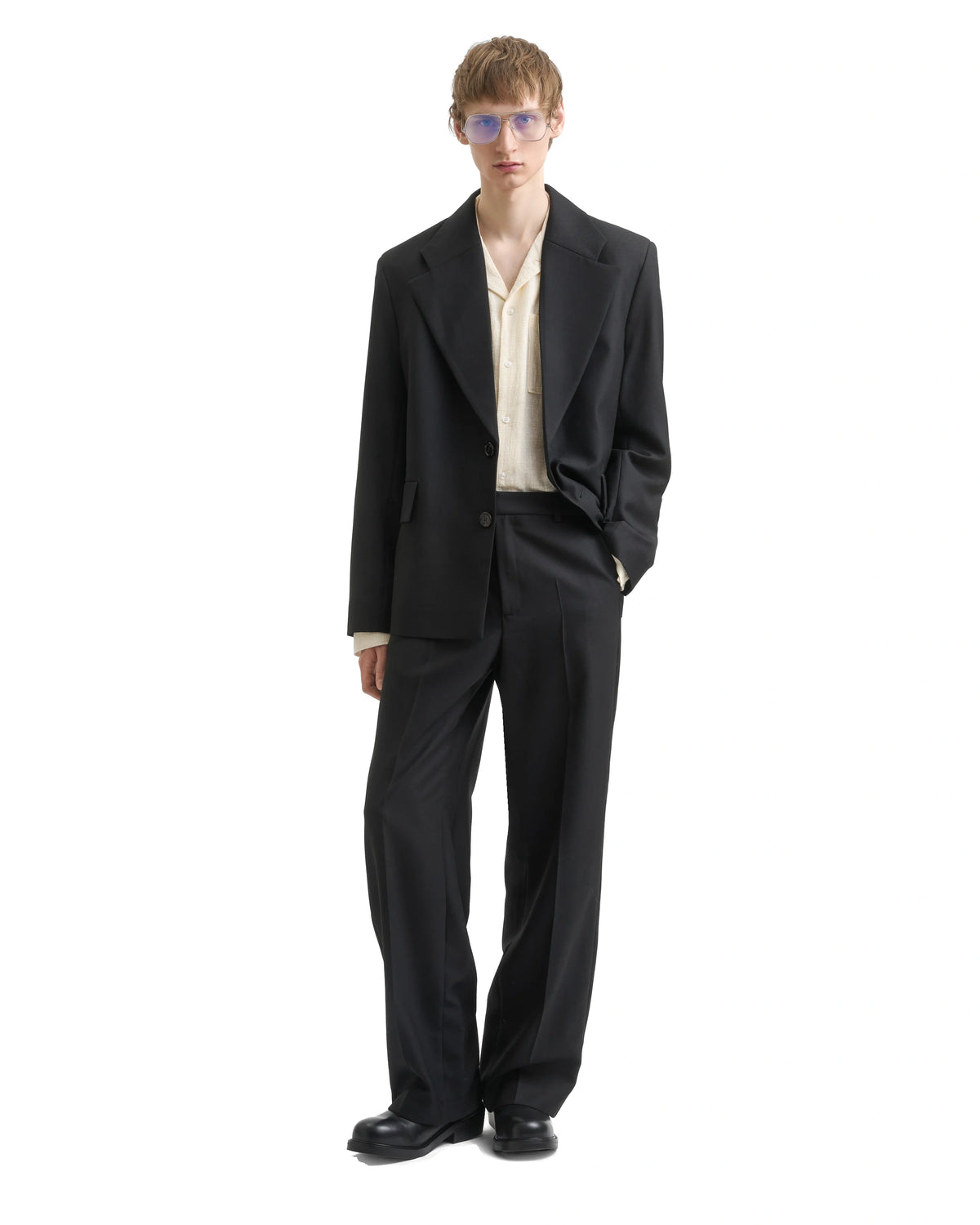 AMARE BLAZER - FINE BLACK WOOL