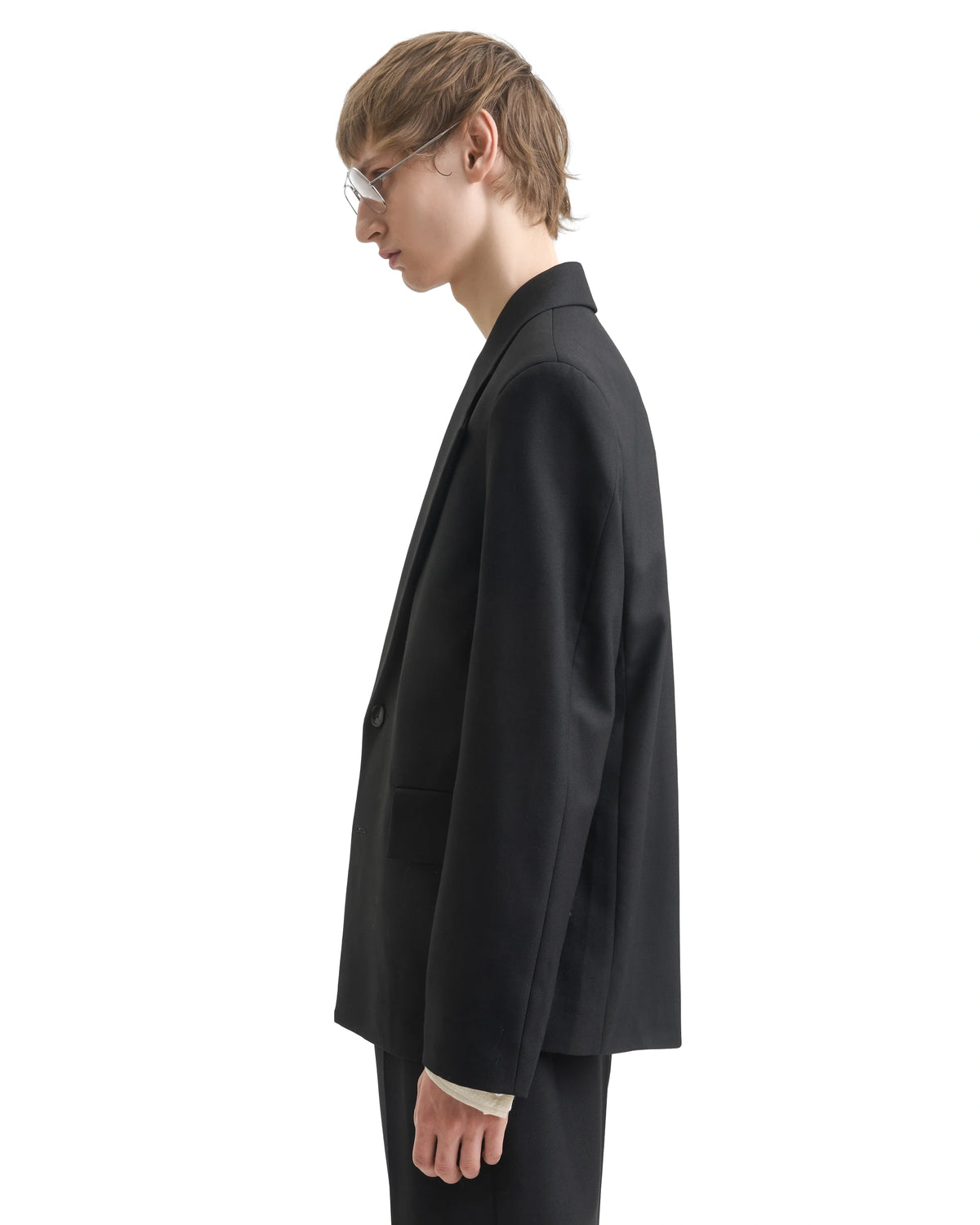 AMARE BLAZER - FINE BLACK WOOL