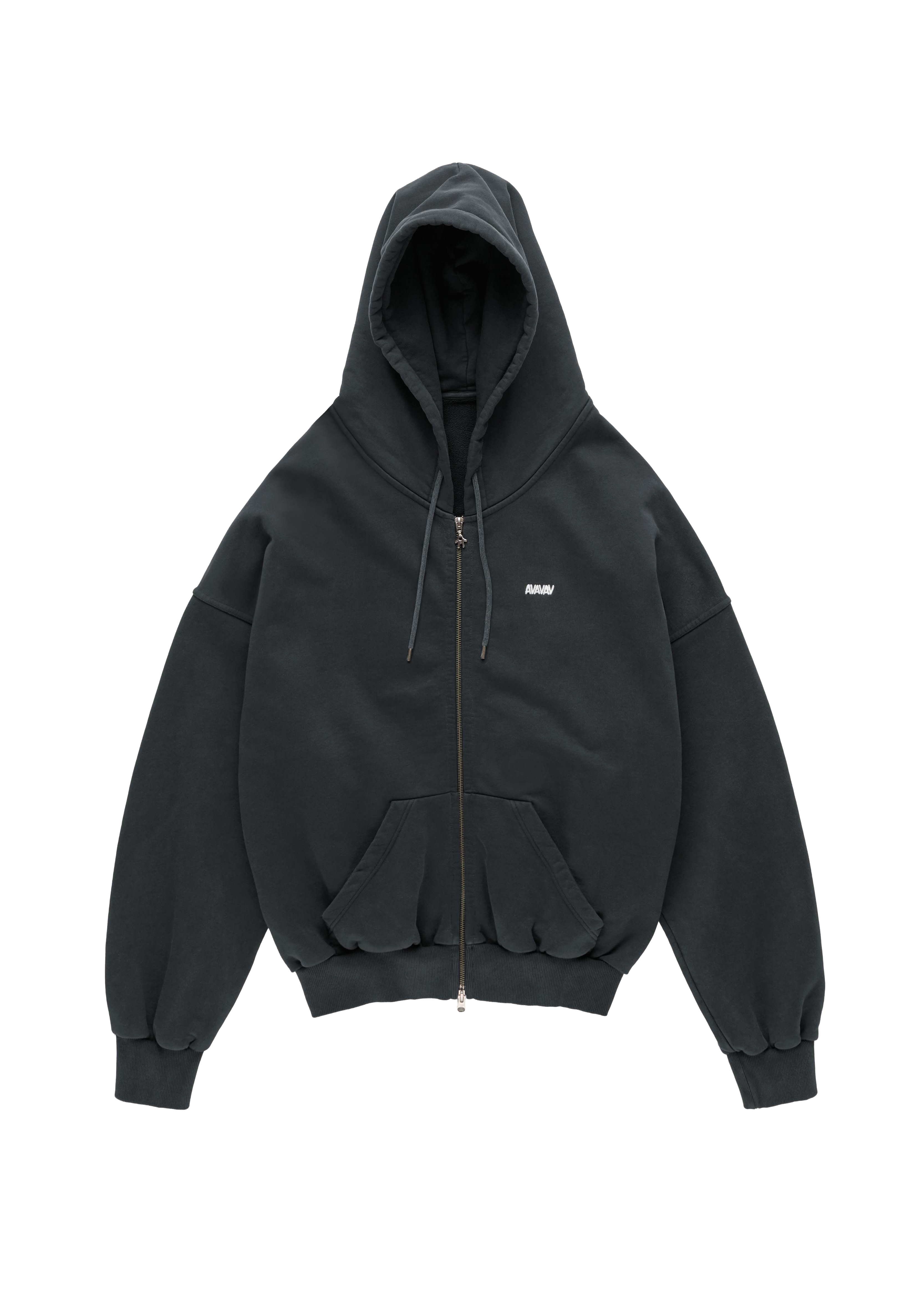 AVAVAV shoulderless AV logo hoodie black