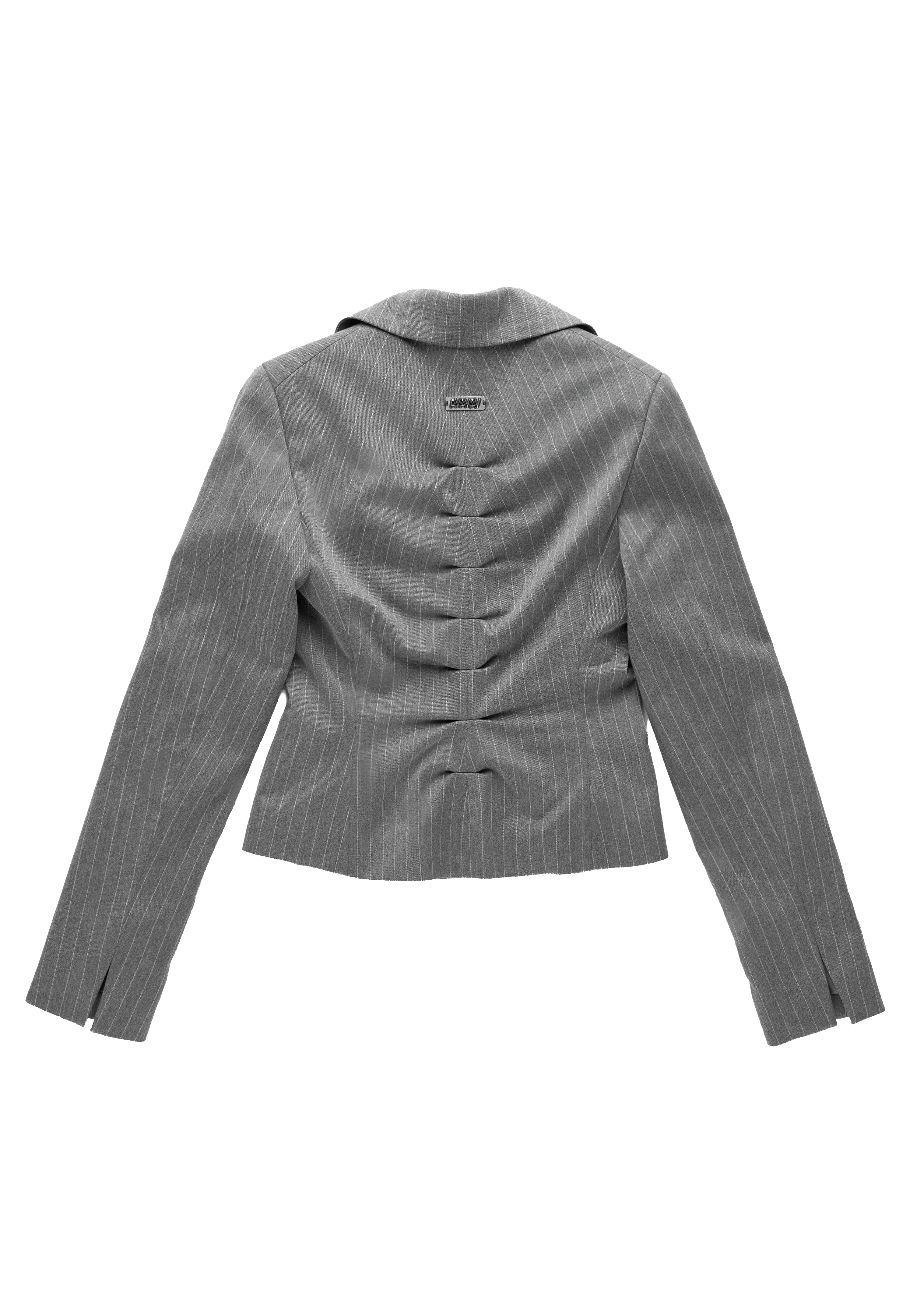 AVAVAV pinstripe buttons blazer grey