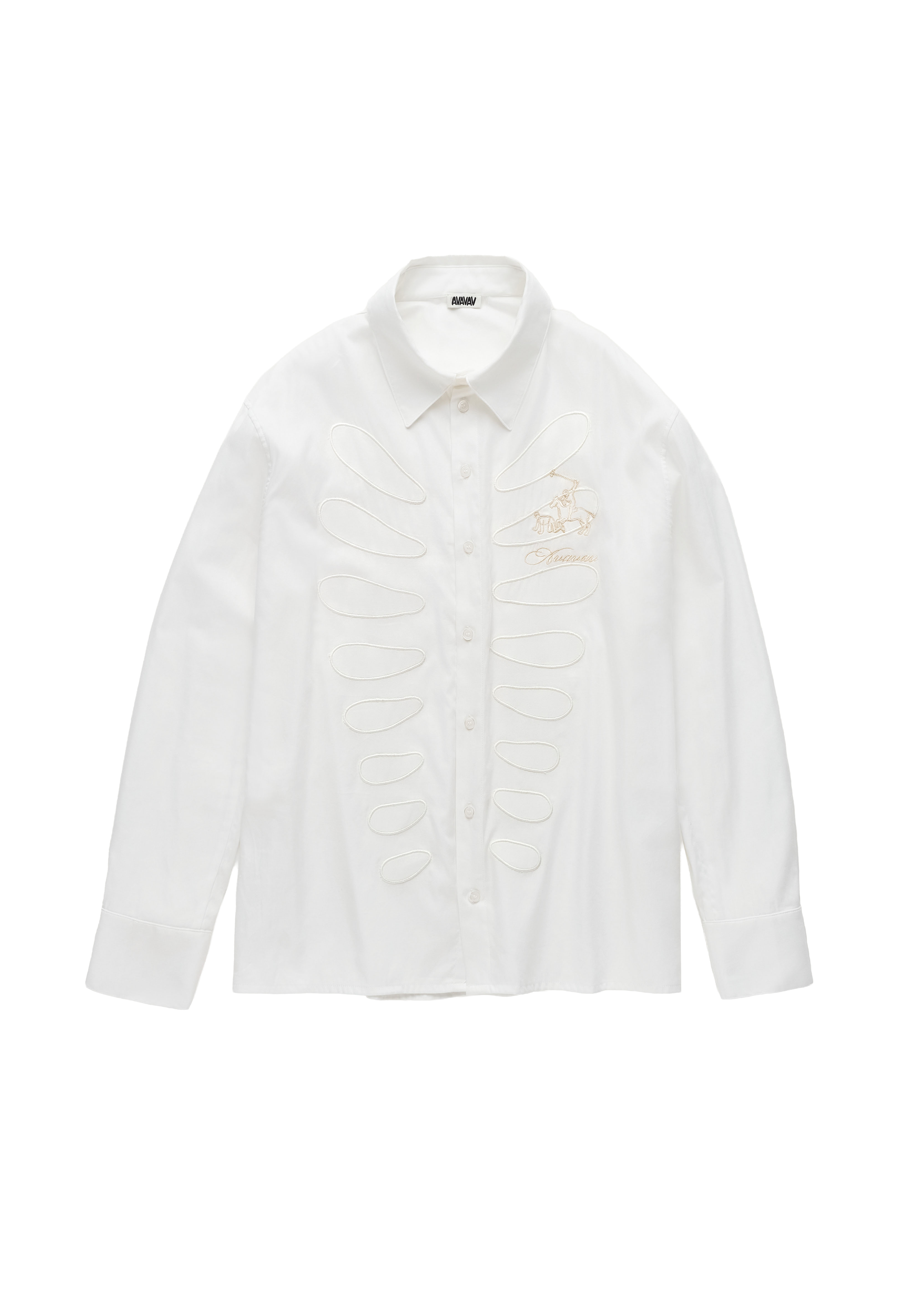 AVAVAV cut out caging shirt white