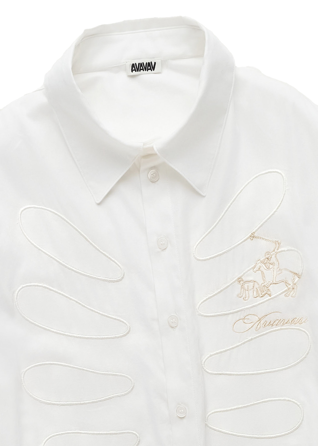 AVAVAV cut out caging shirt white