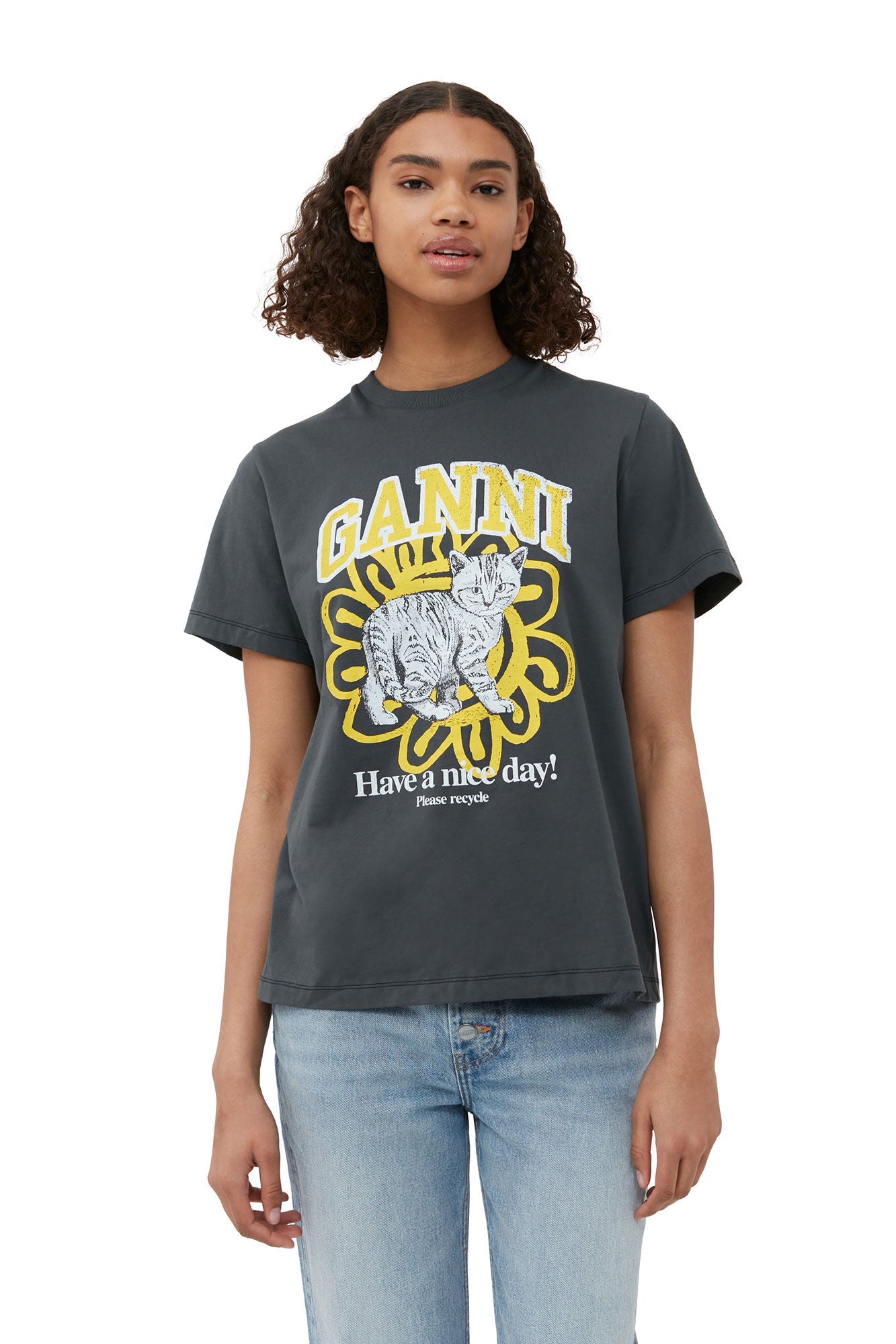 BASIC JERSEY CAT RELAXED T-SHIRT