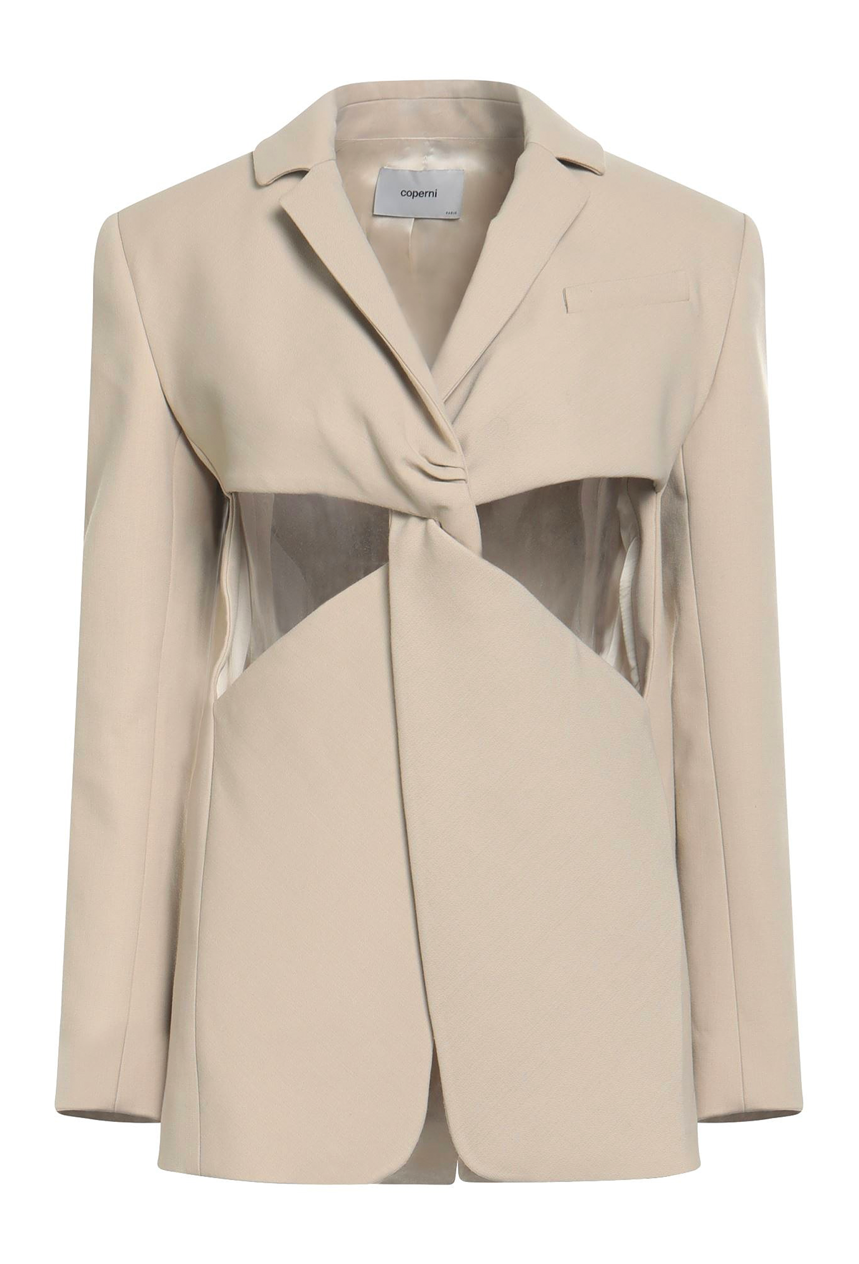 Twisted Cut-Out Tailored Jacket Beige