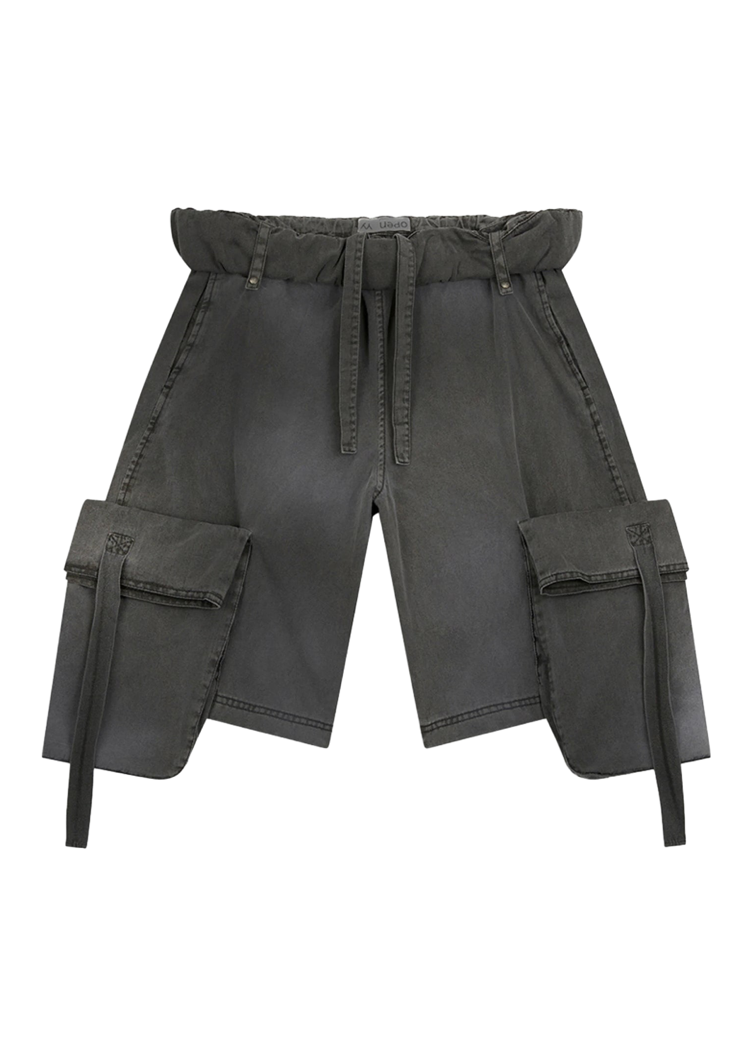 ROLLED WAIST CARGO SHORTS CHARCOAL