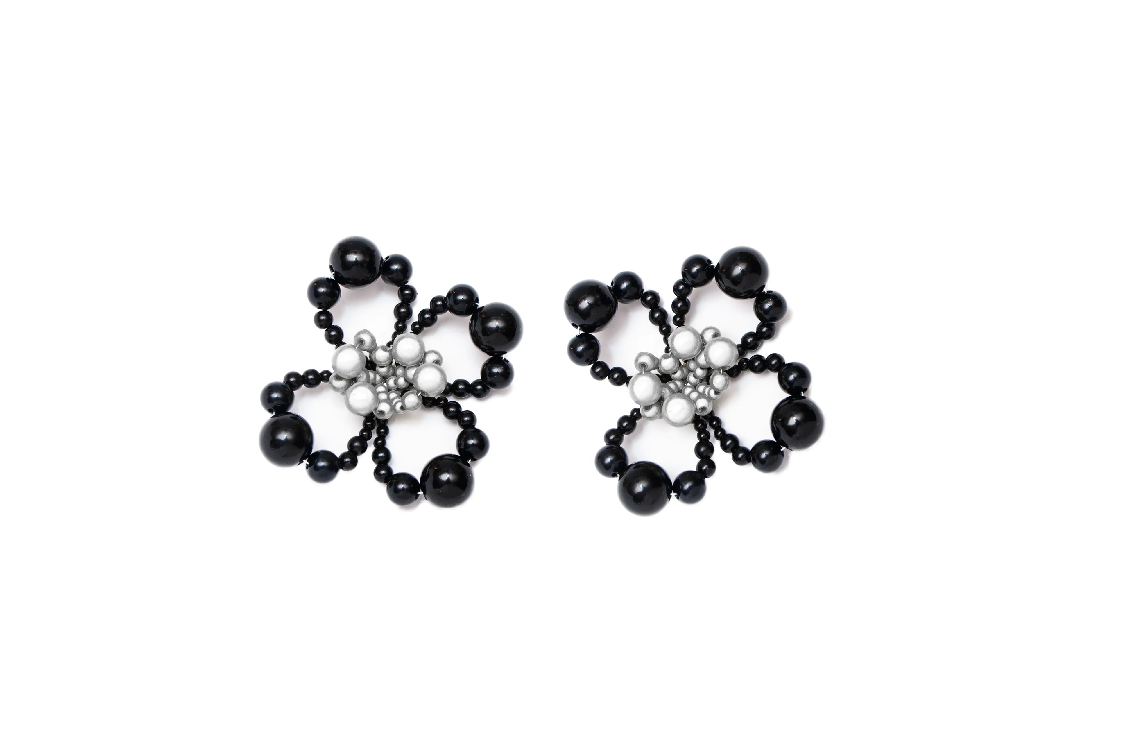 CANDY EARRINGS - BLACK/REFLECTIVE GREY