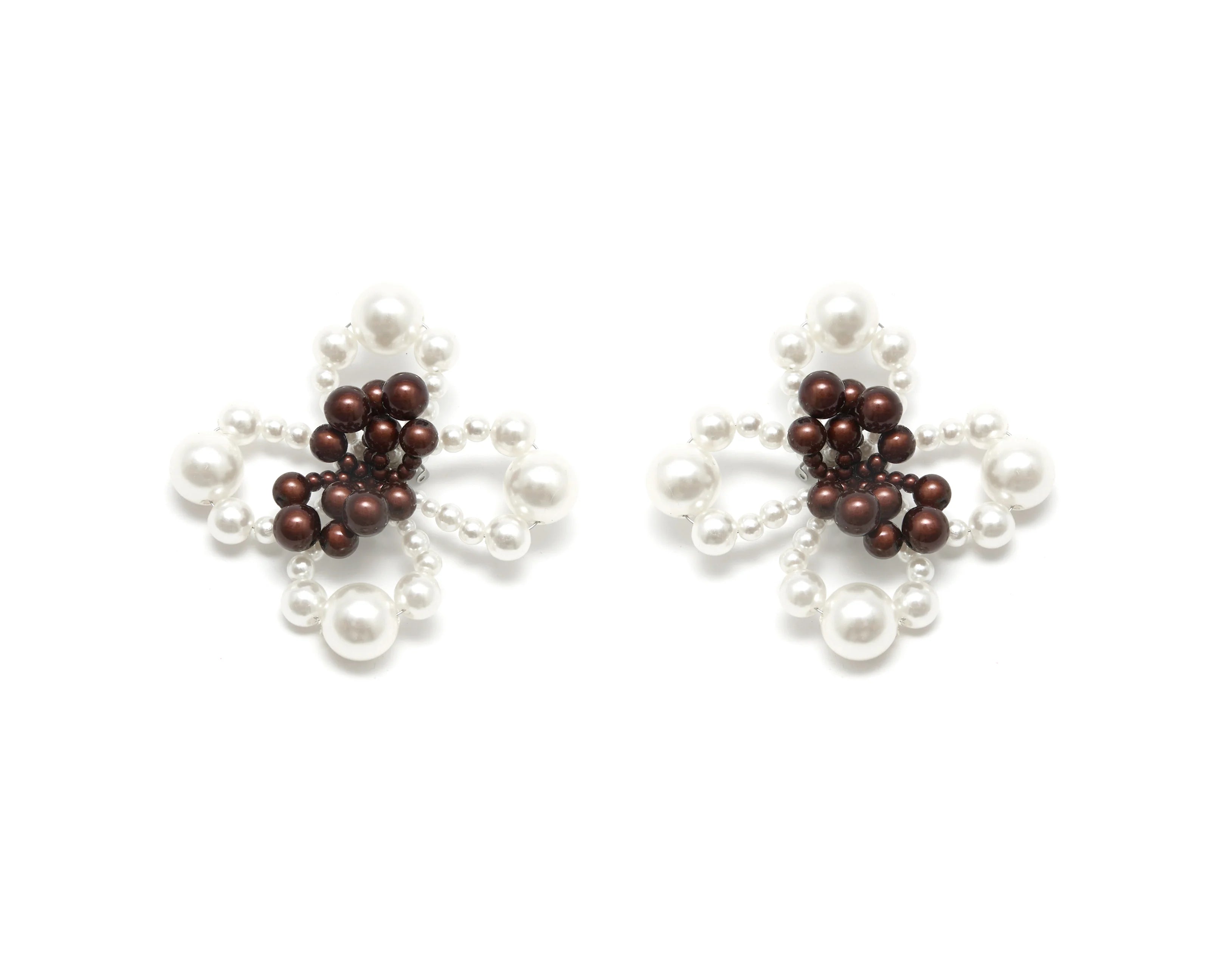 CANDY EARRINGS - PEARL/REFLECTIVE BROWN