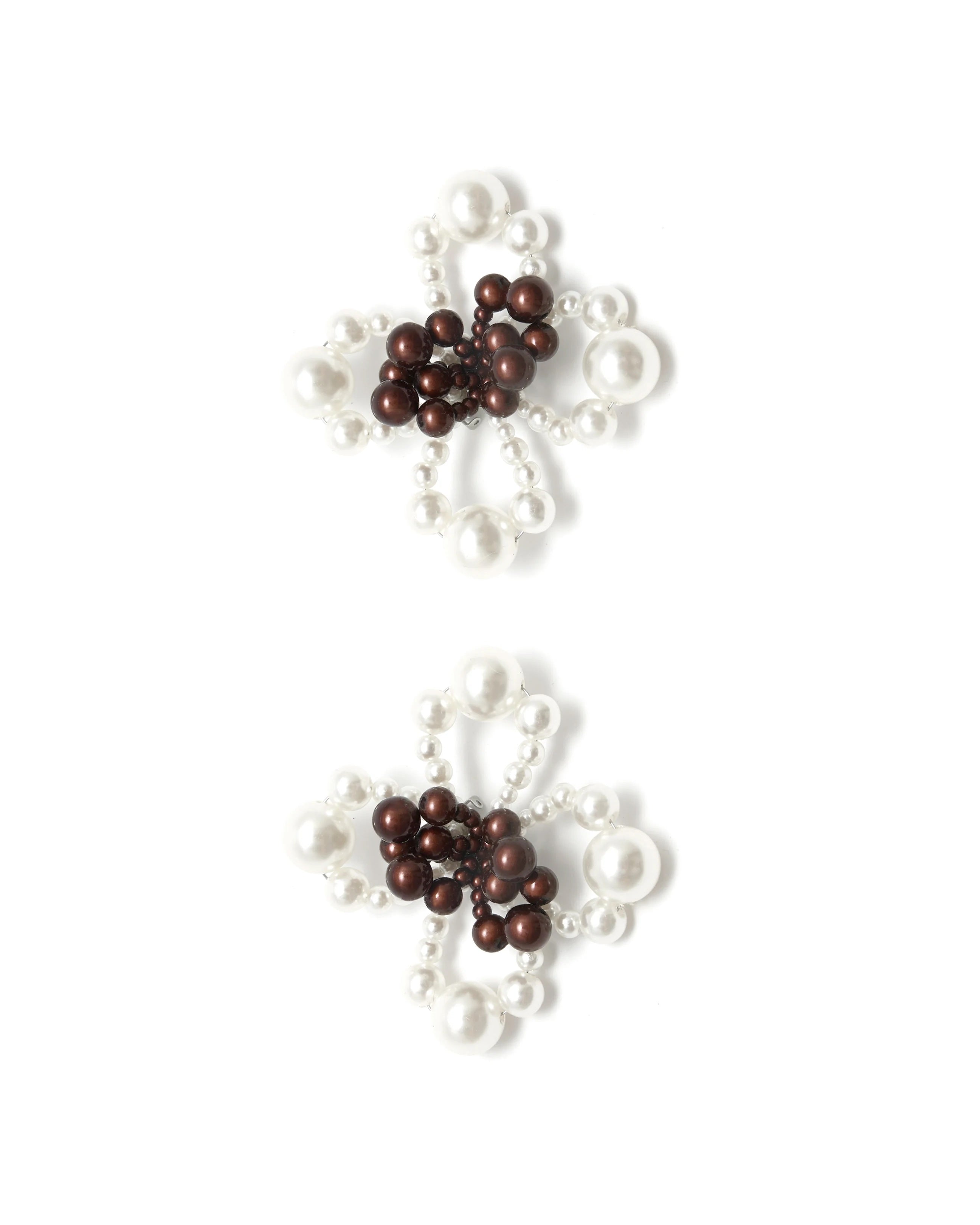 CANDY EARRINGS - PEARL/REFLECTIVE BROWN