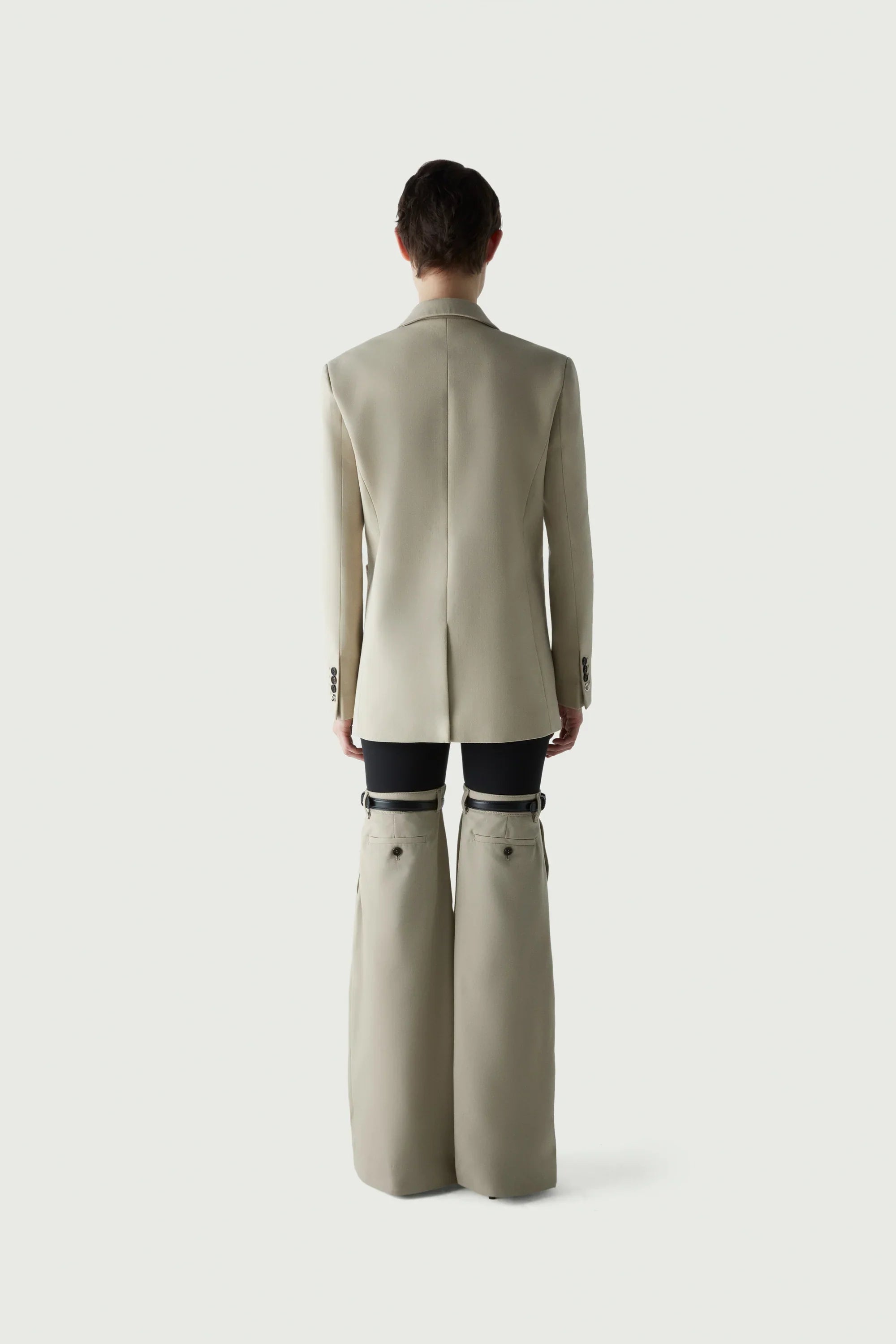 Twisted Cut-Out Tailored Jacket Beige