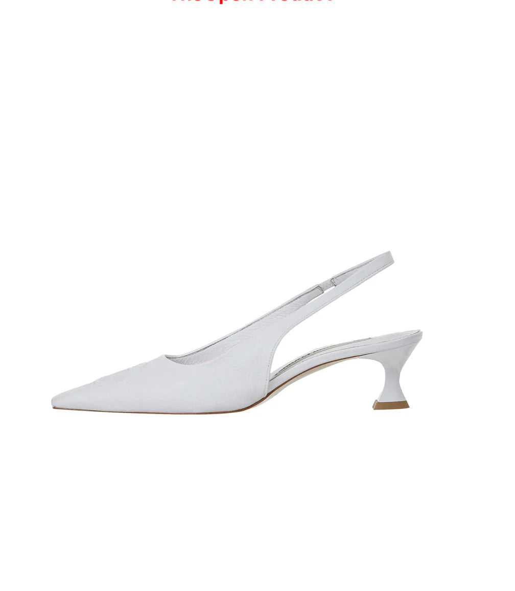 SYMBOL LOGO SLINGBACK HEELS WHITE