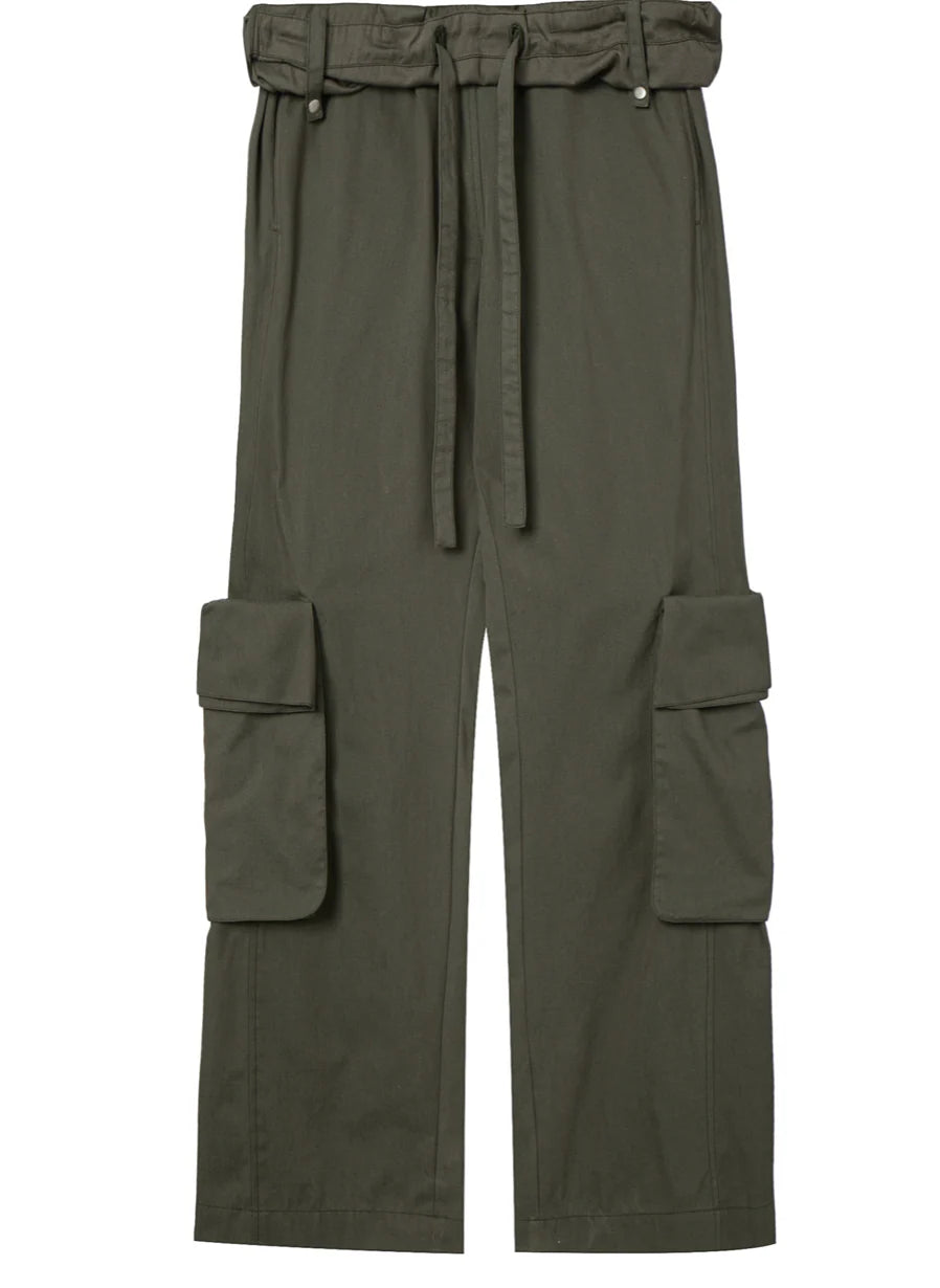 ROLLED WAIST CARGO PANTS KHAKI