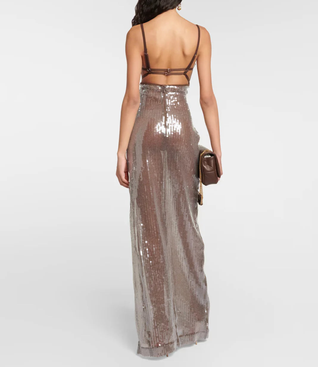 Sequin Dress - Brown
