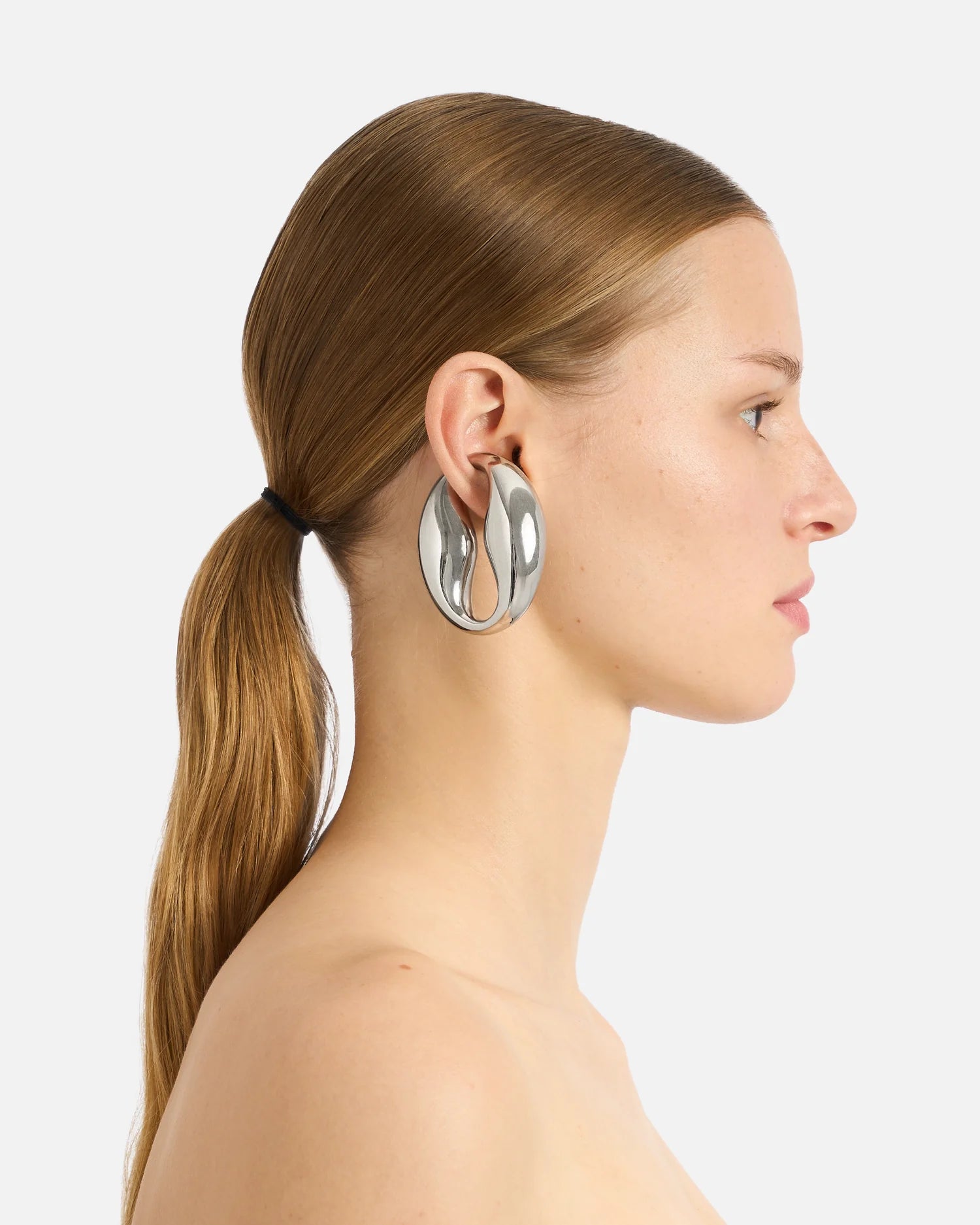 Coffee Bean Ear Cuffs Silver