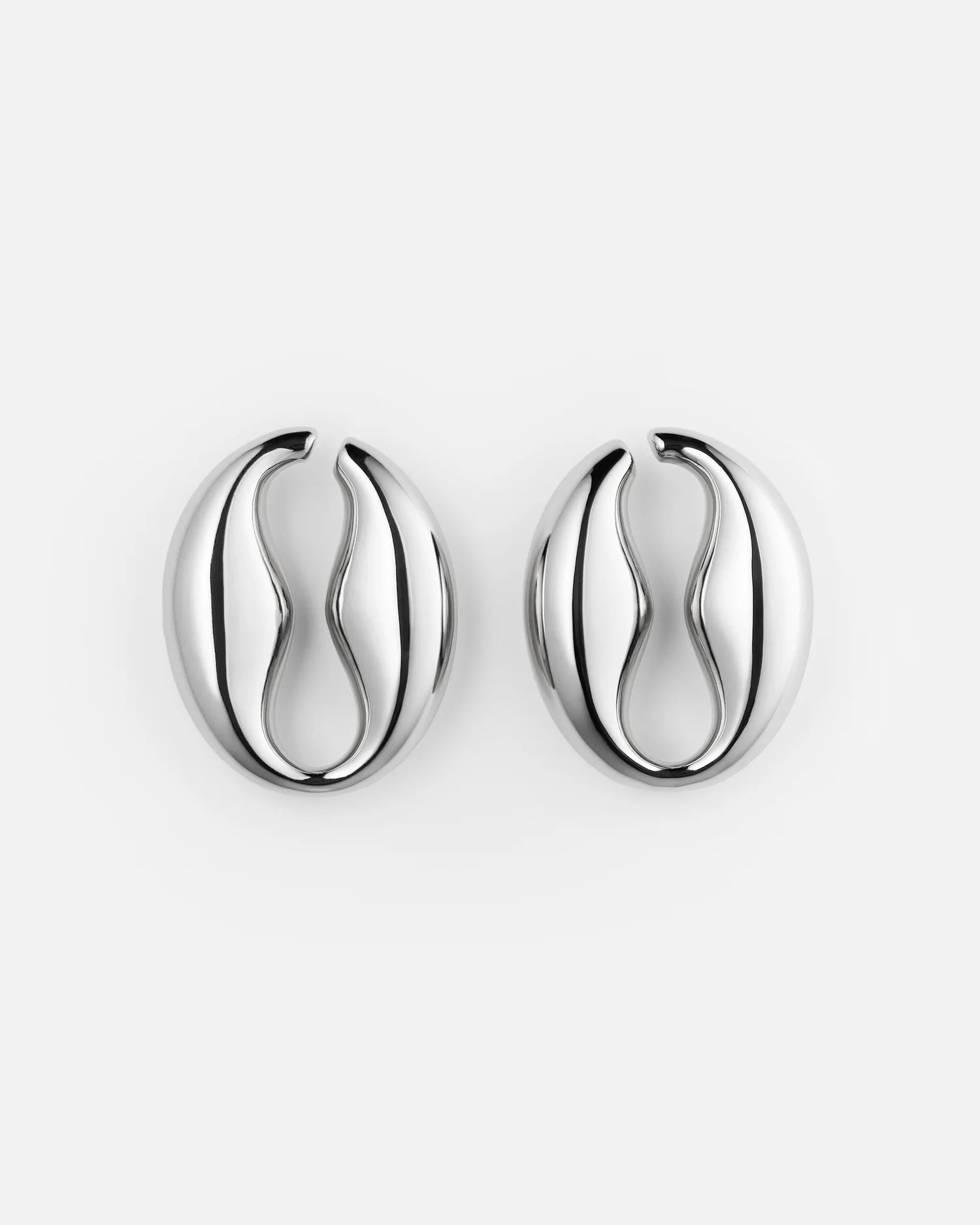 Coffee Bean Ear Cuffs Silver