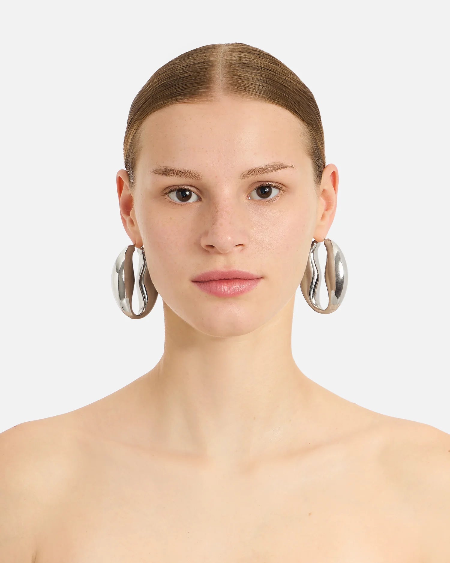 Coffee Bean Earrings Silver