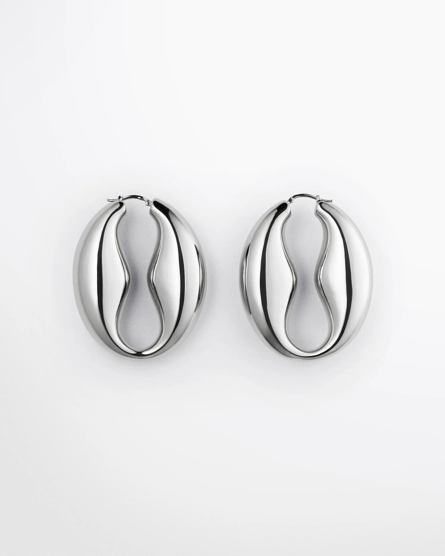 Coffee Bean Earrings Silver