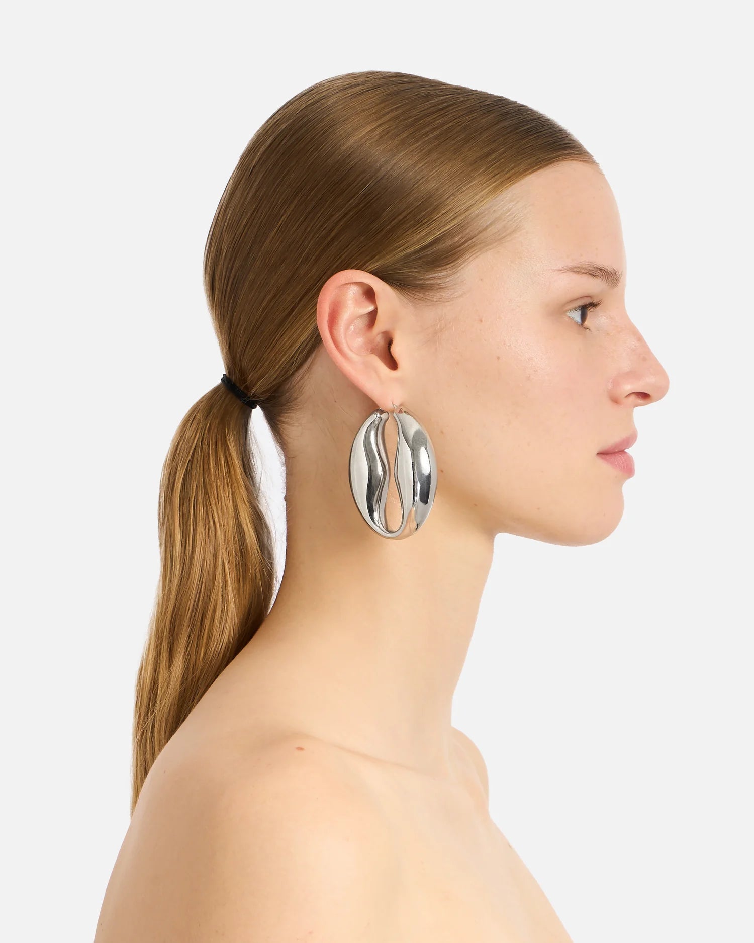 Coffee Bean Earrings Silver