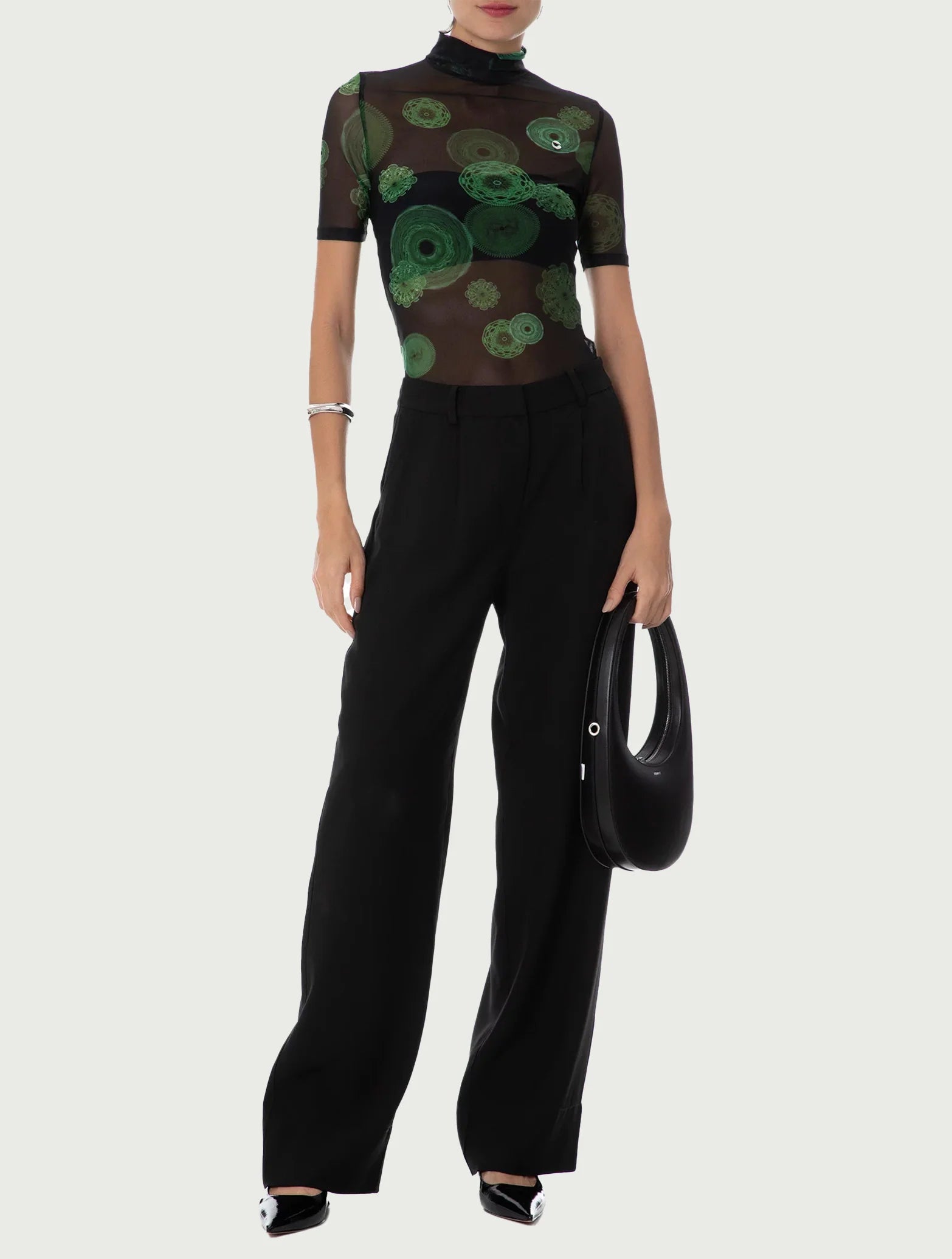 Cymatics High Neck Fitted Top