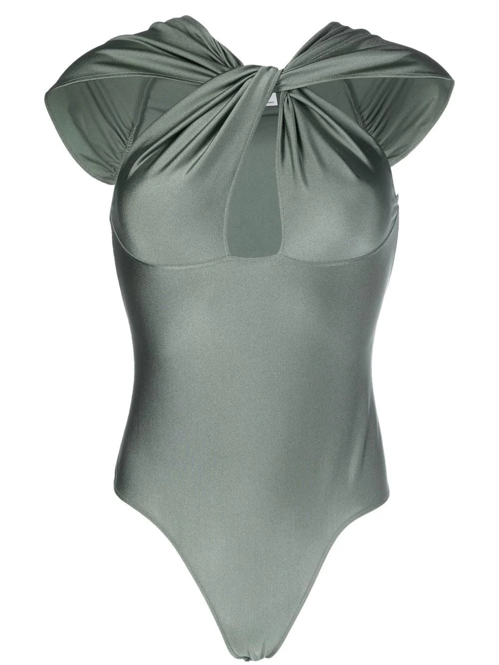 Cut-Out Jersey Bodysuit SGreen