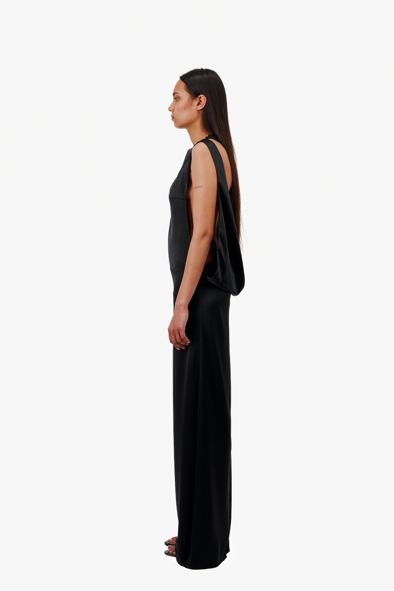 SATIN MAXI DRESS WITH PLUNGING BACK