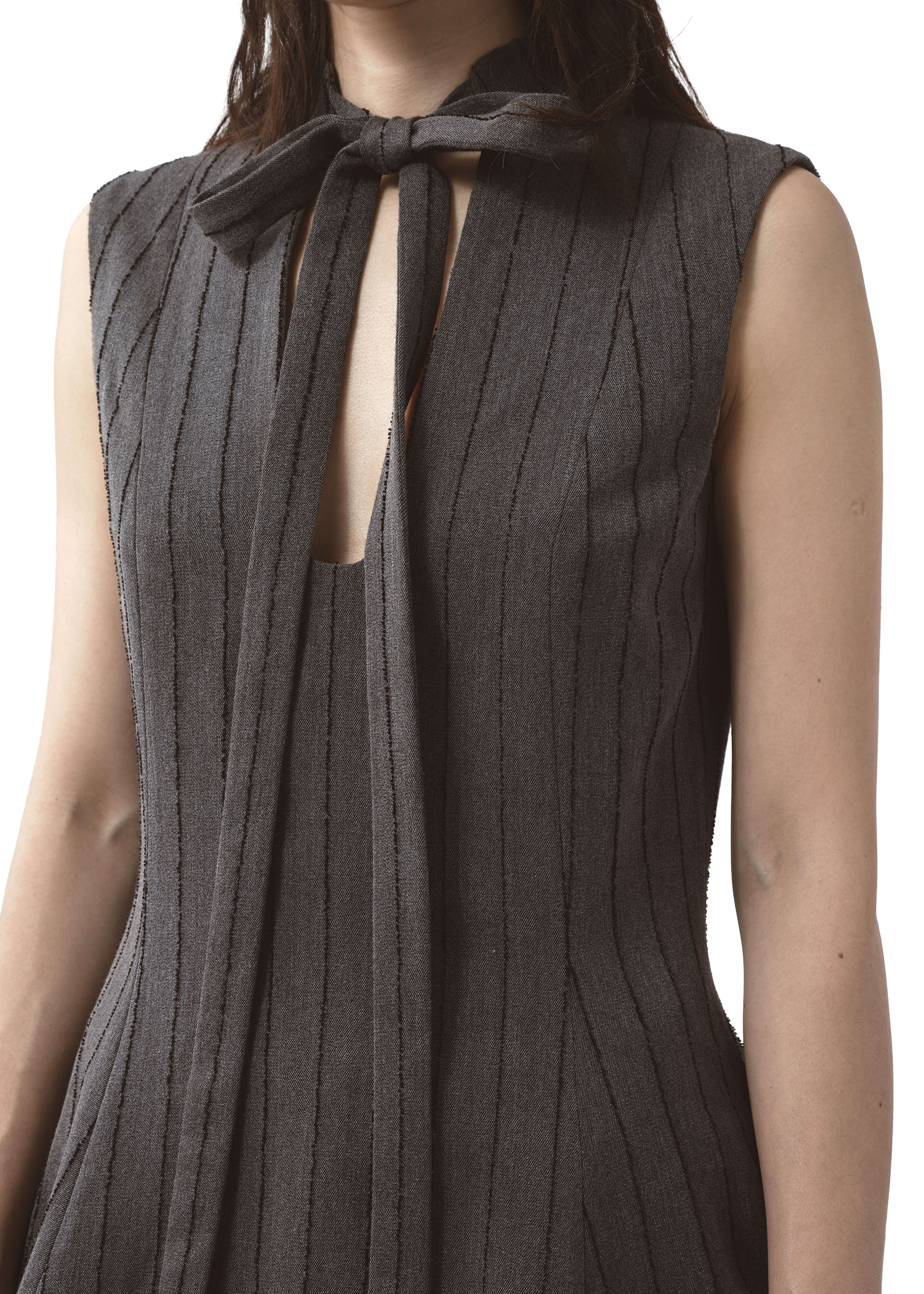 Tulle Dress Pinstripe Grey
