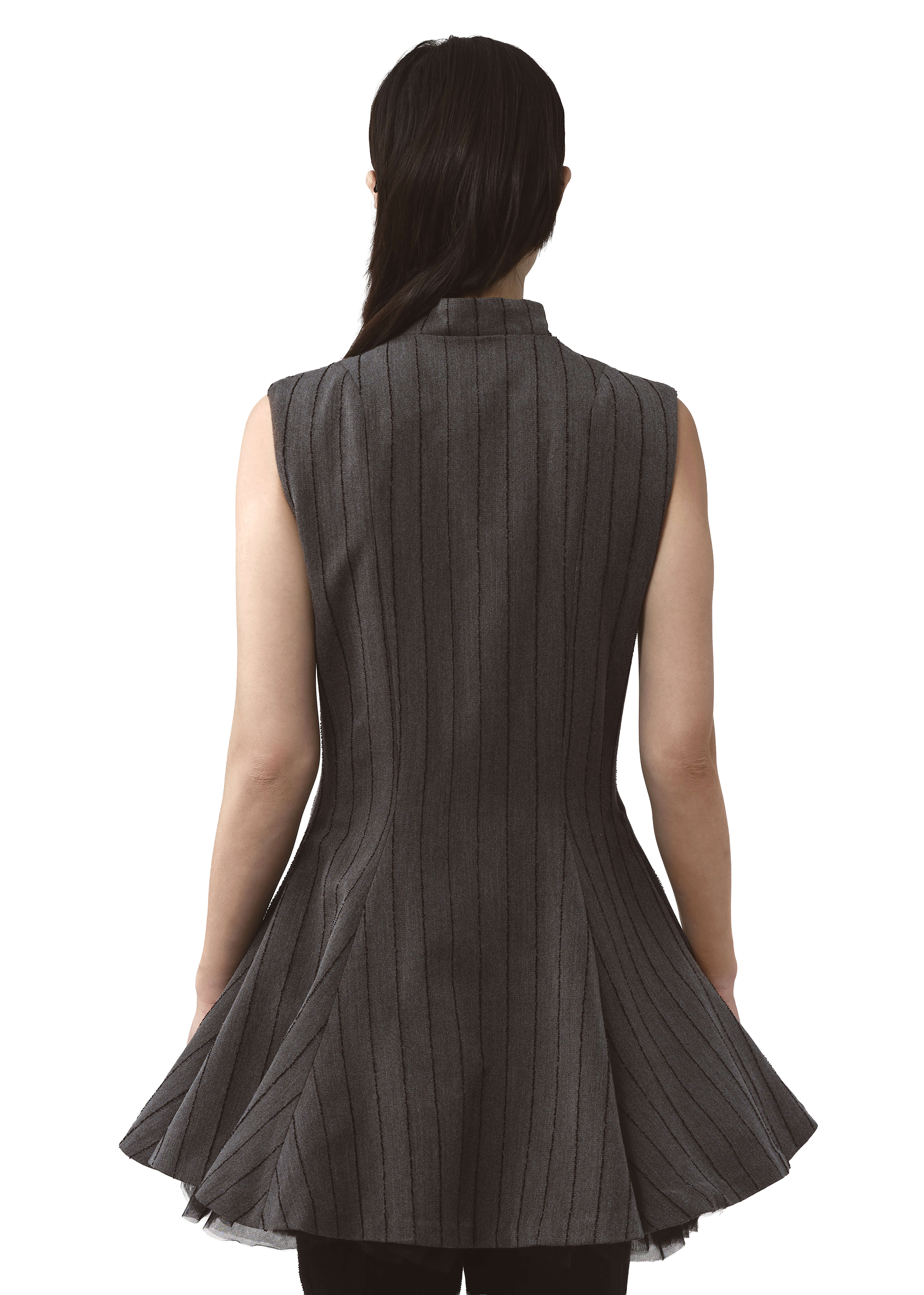 Tulle Dress Pinstripe Grey