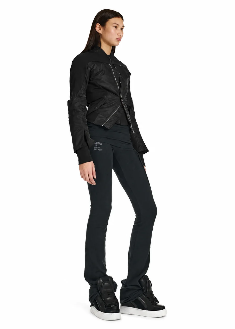 DOUBLE-CLOSURE SILHOUETTE BOMBER - BLACK