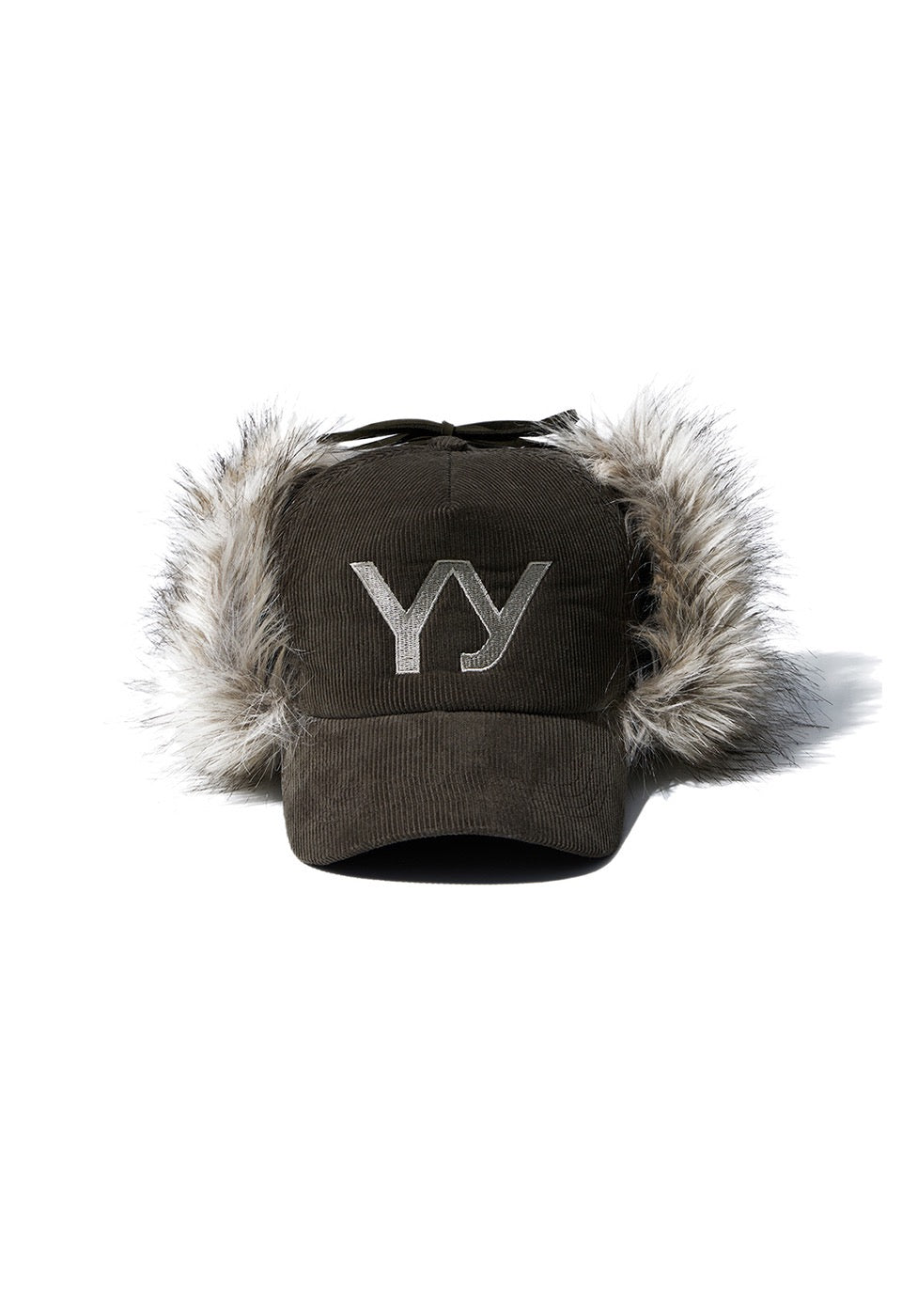 FAUX FUR CORDUROY EARFLAP CAP