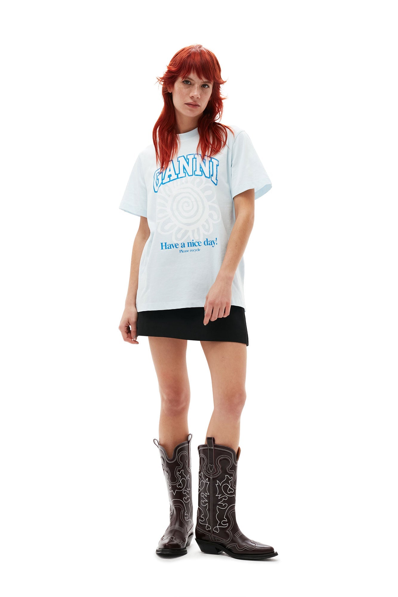 BASIC JERSEY FLOWER RELAXED T-SHIRT