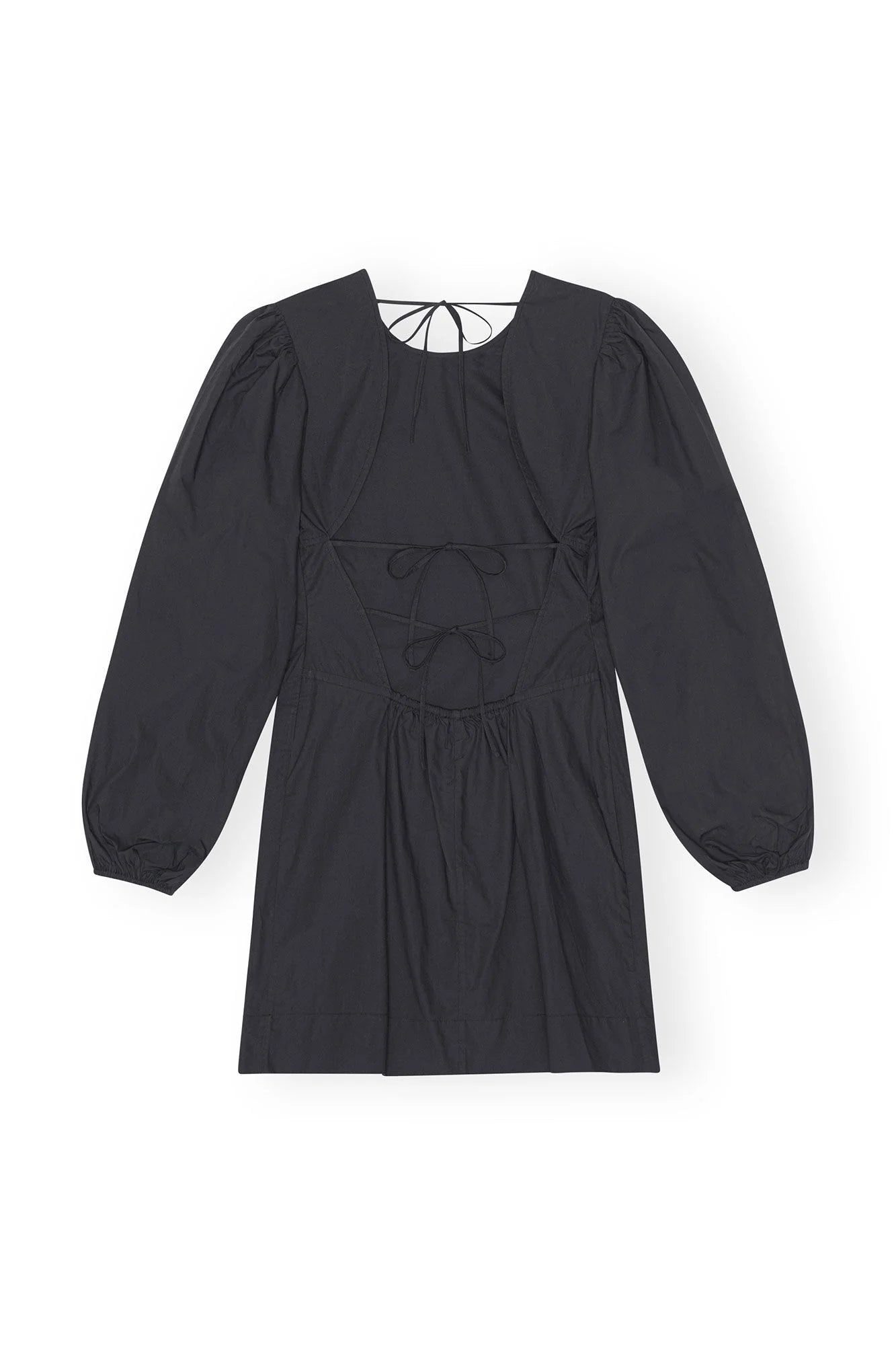 COTTON POPLIN OPEN BACK MINI DRESS