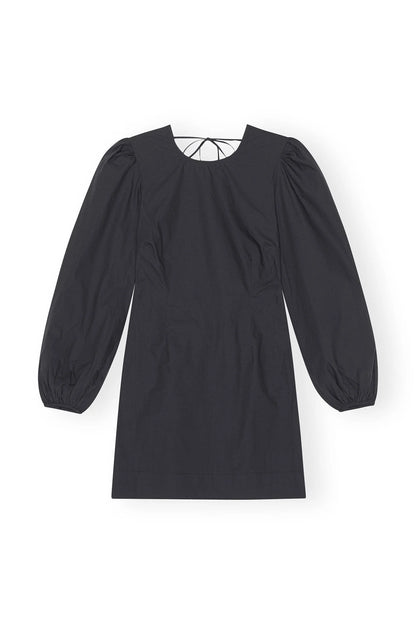 COTTON POPLIN OPEN BACK MINI DRESS
