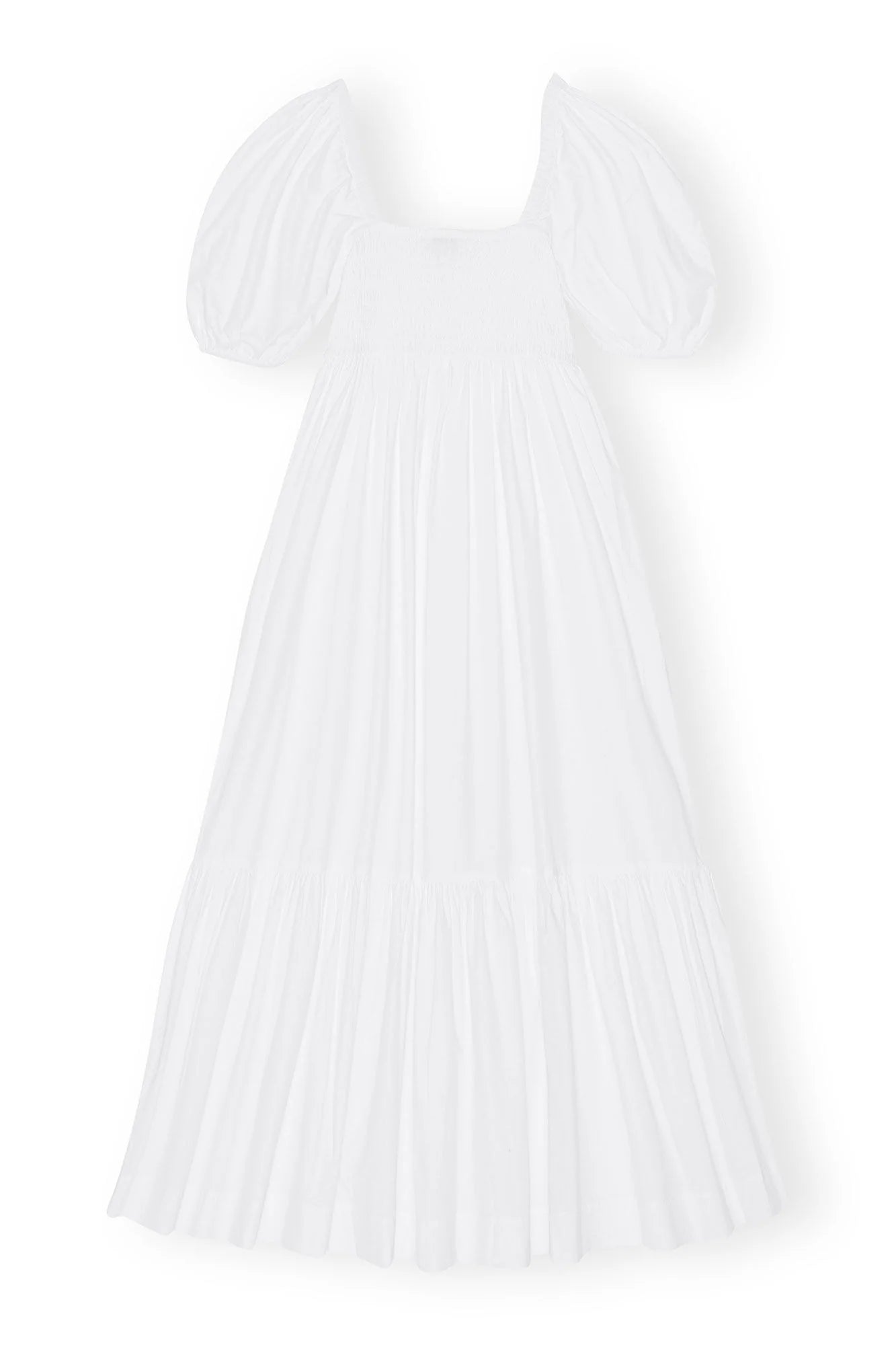 COTTON POPLIN SMOCK MAXI DRESS