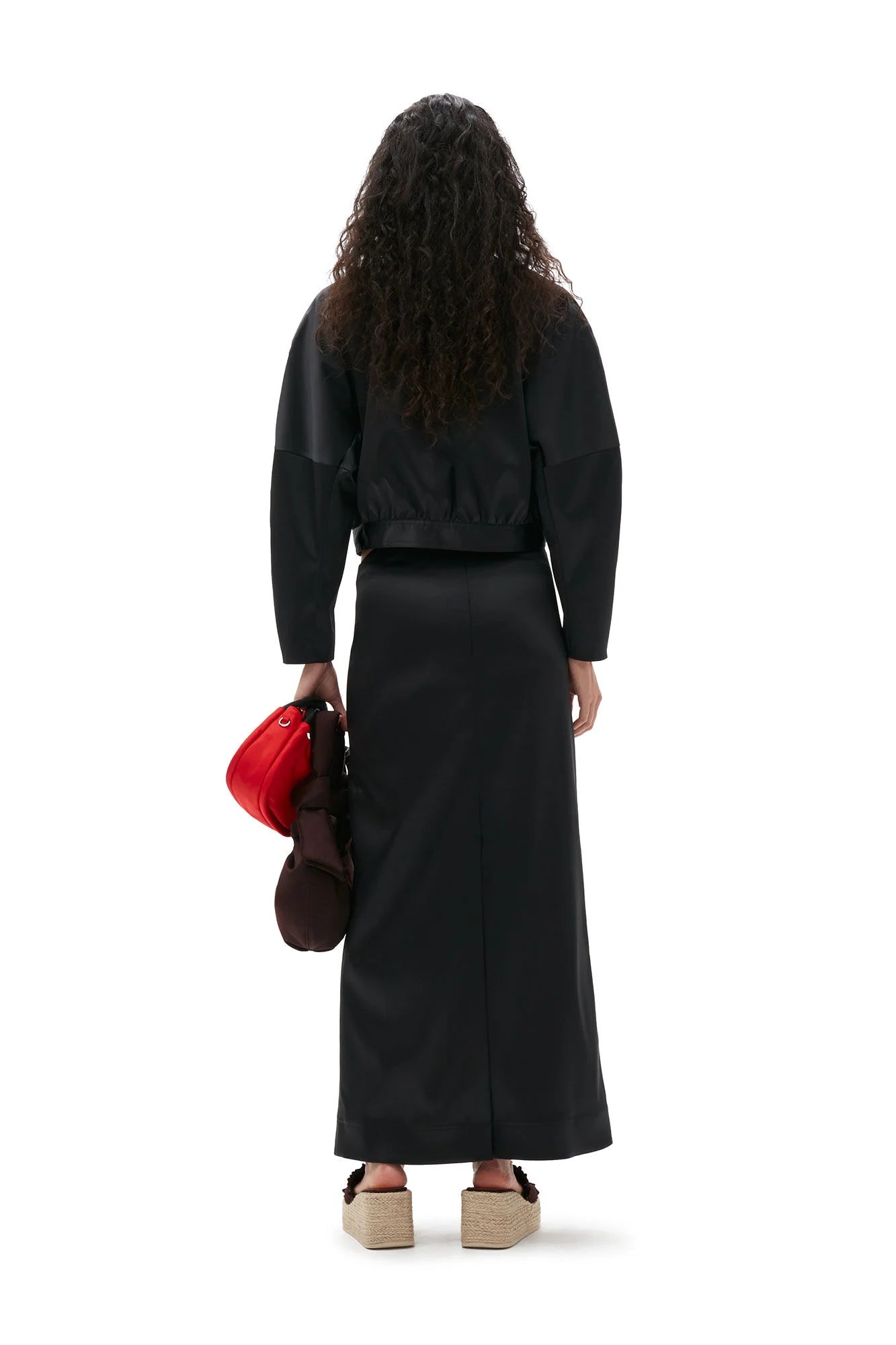 DOUBLE SATIN MAXI SKIRT