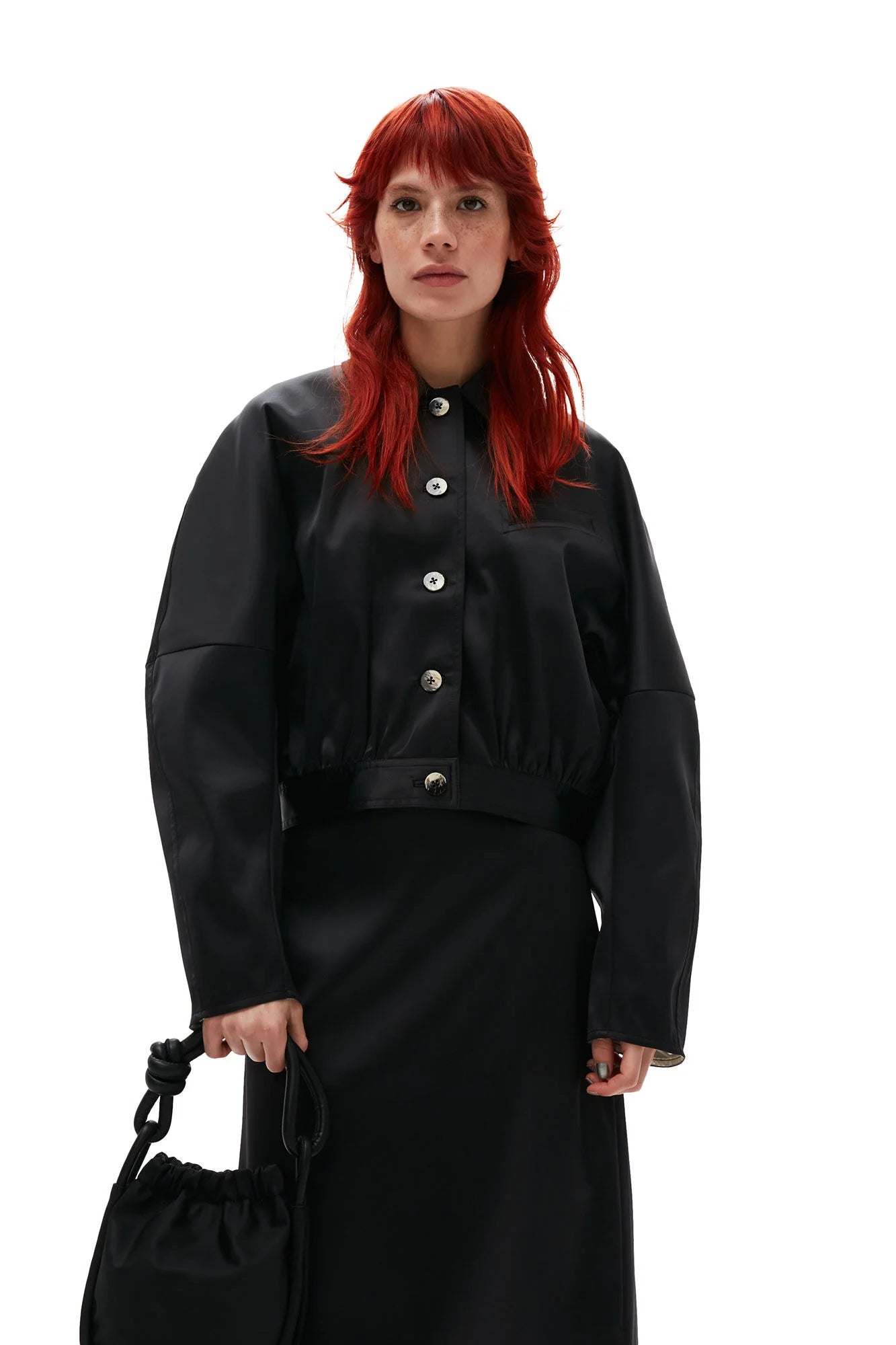 DOUBLE SATIN SHORT JACKET