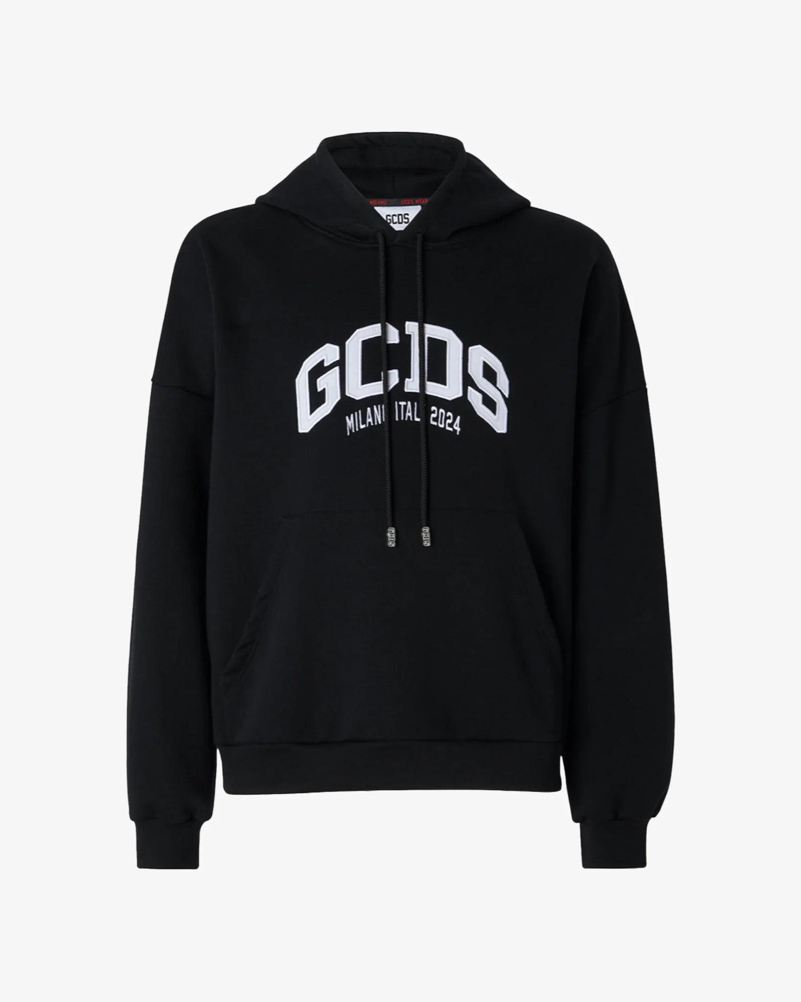 GCDS NEW LOOSE HOODIE BLACK