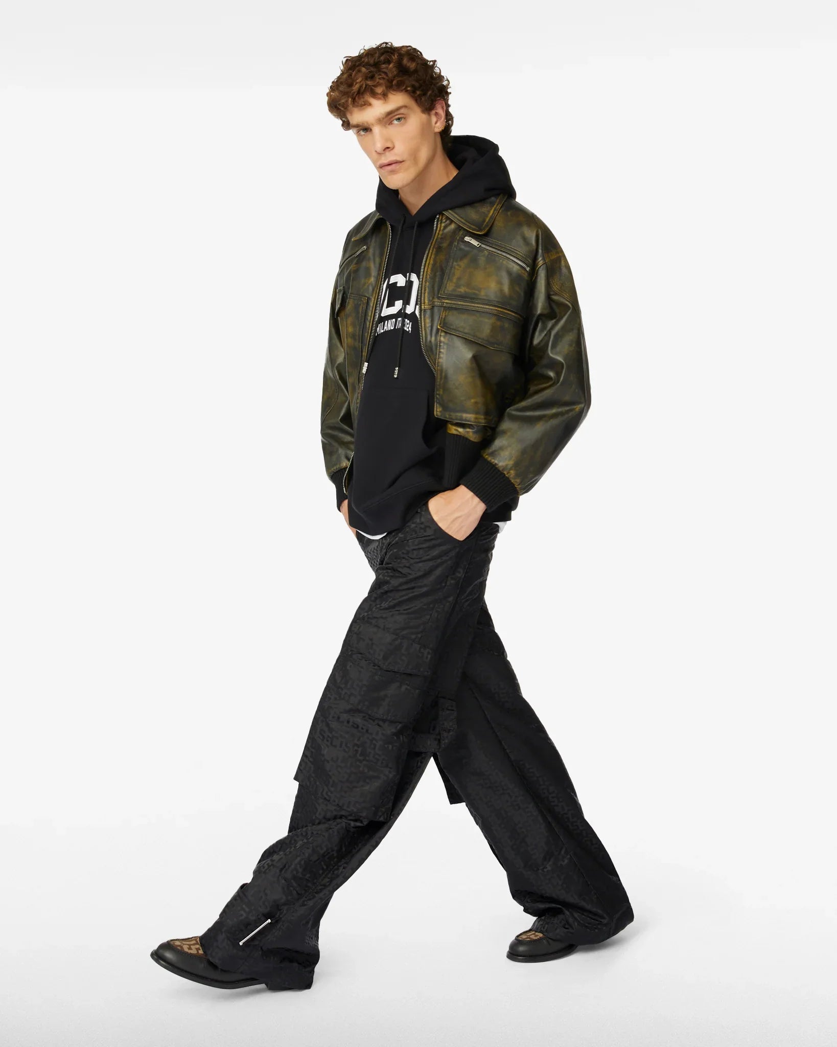 GCDS NEW LOOSE HOODIE BLACK
