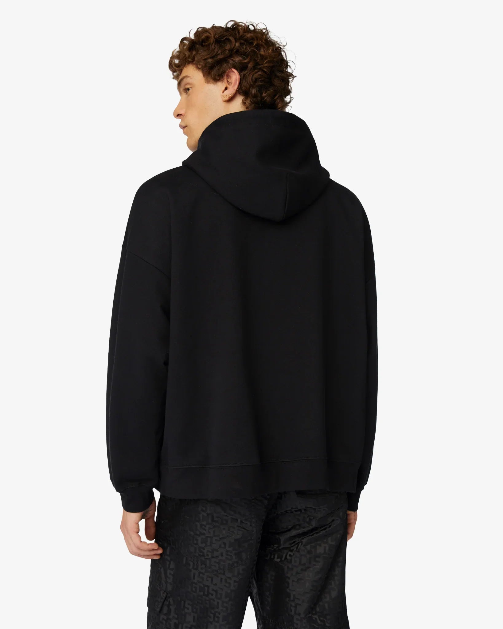 GCDS NEW LOOSE HOODIE BLACK