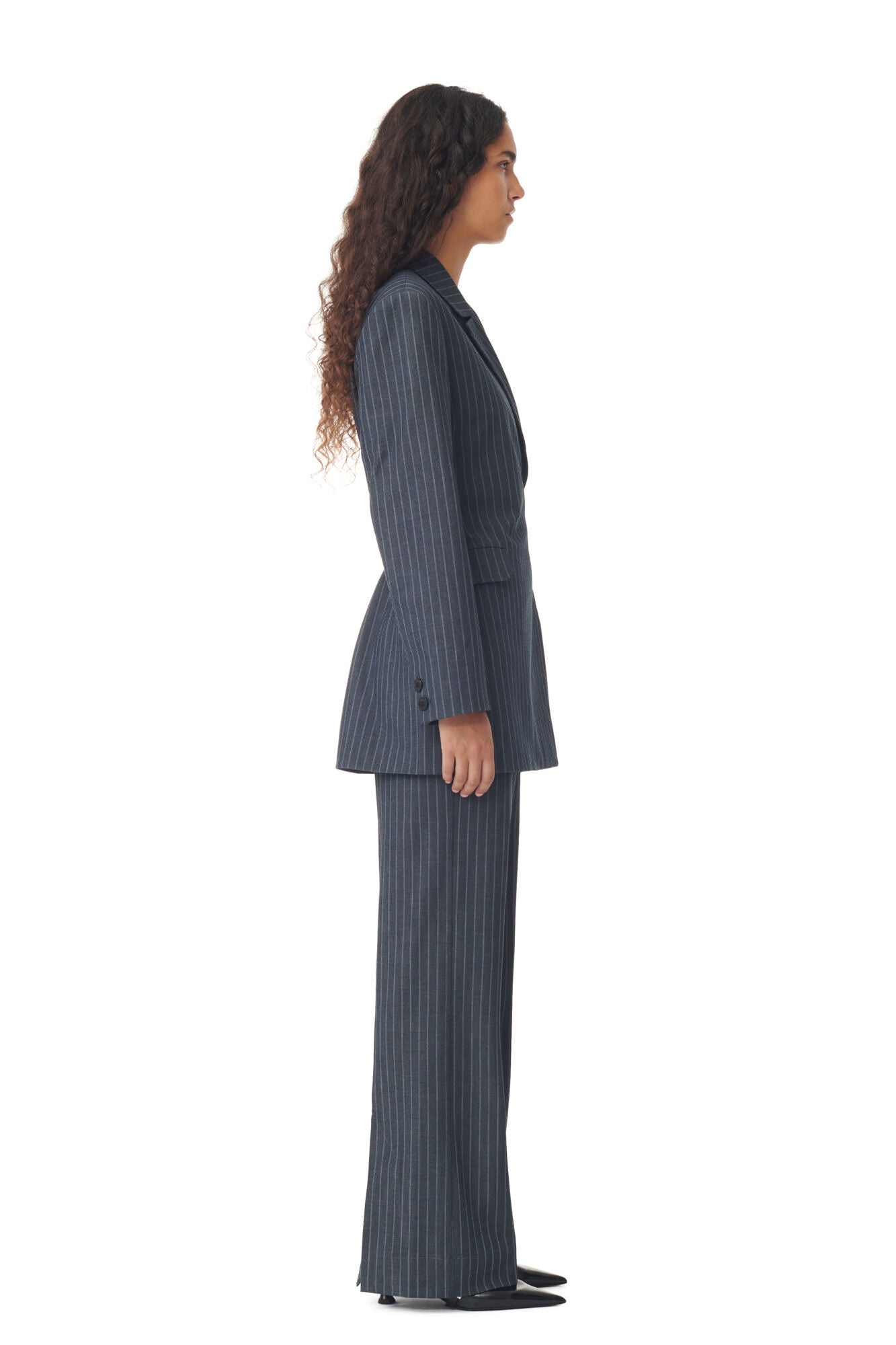 STRETCH STRIPE FITTED BLAZER