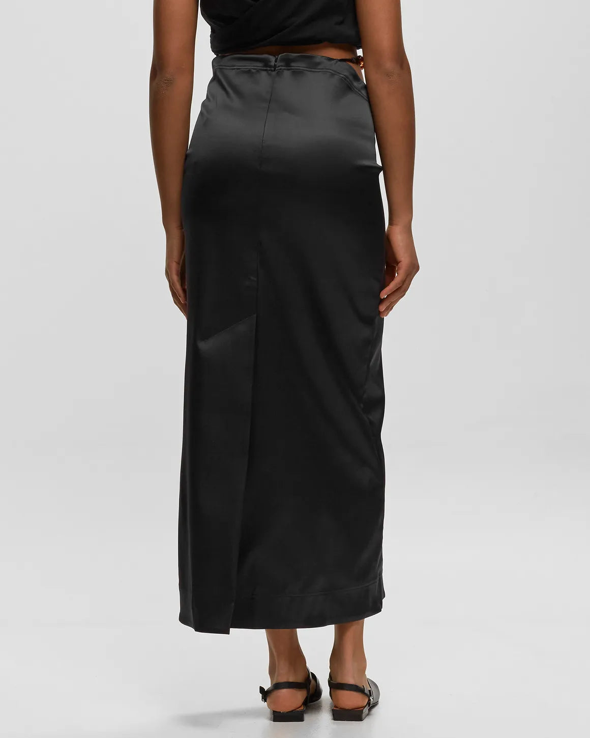 DOUBLE SATIN MAXI SKIRT