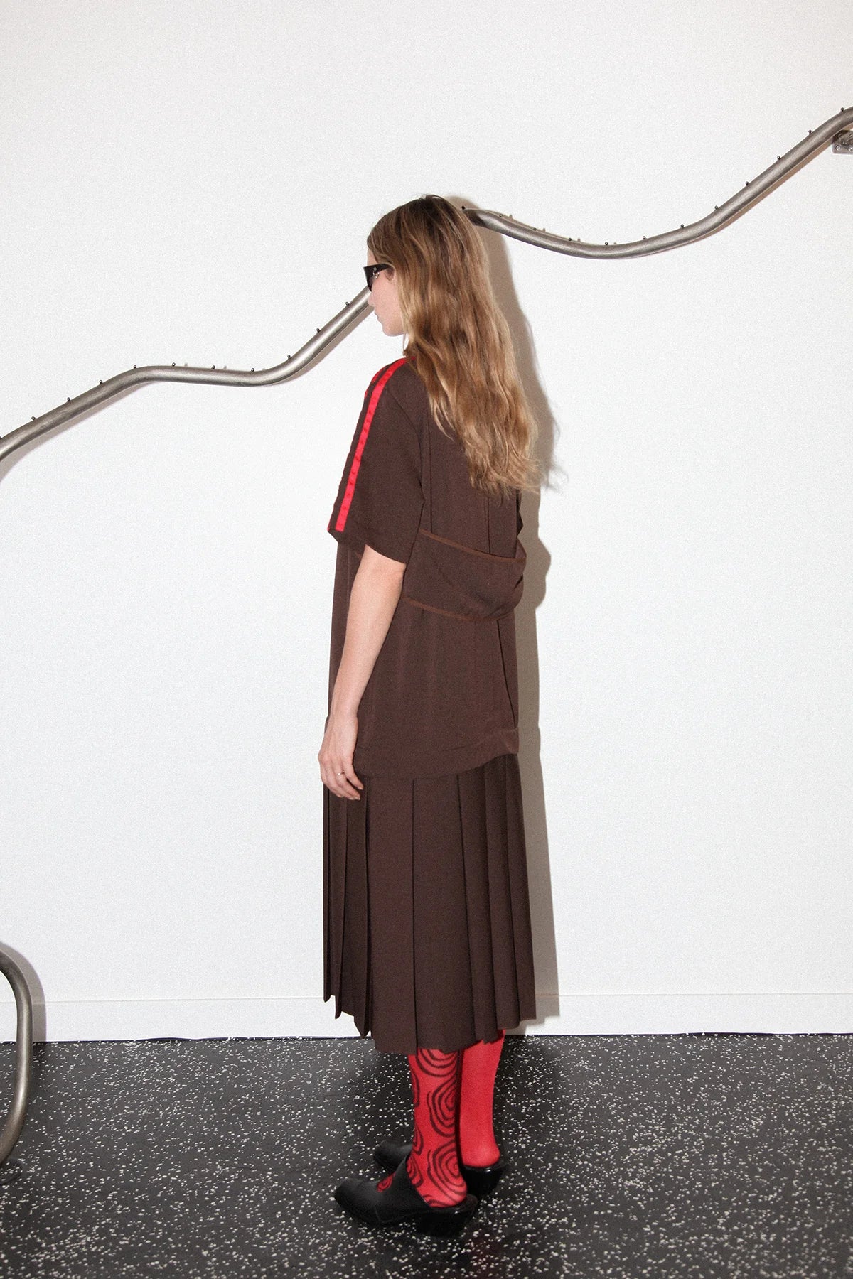 BOX PLEAT DRESS - MUD