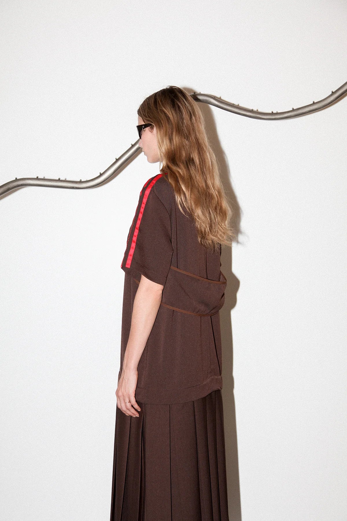 BOX PLEAT DRESS - MUD