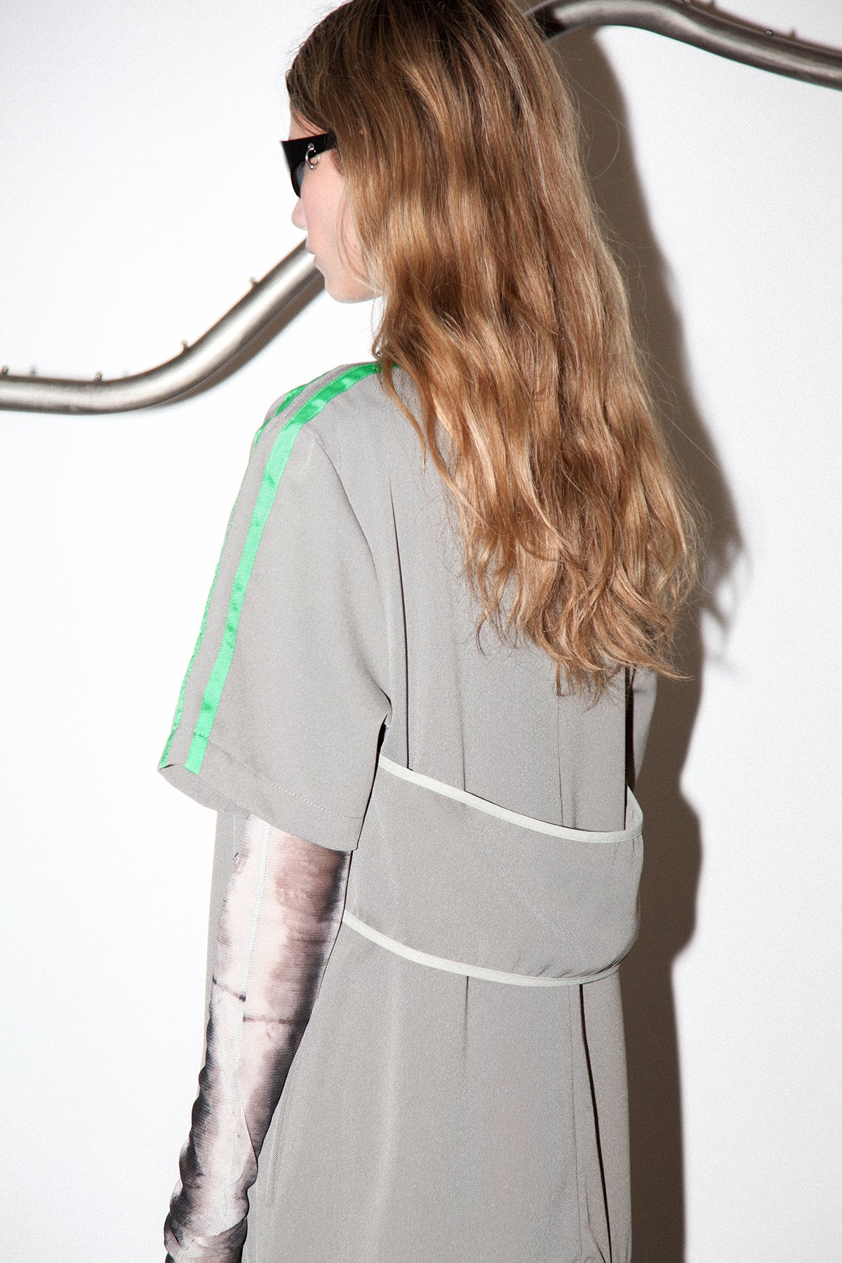 BOX PLEAT DRESS - ASH